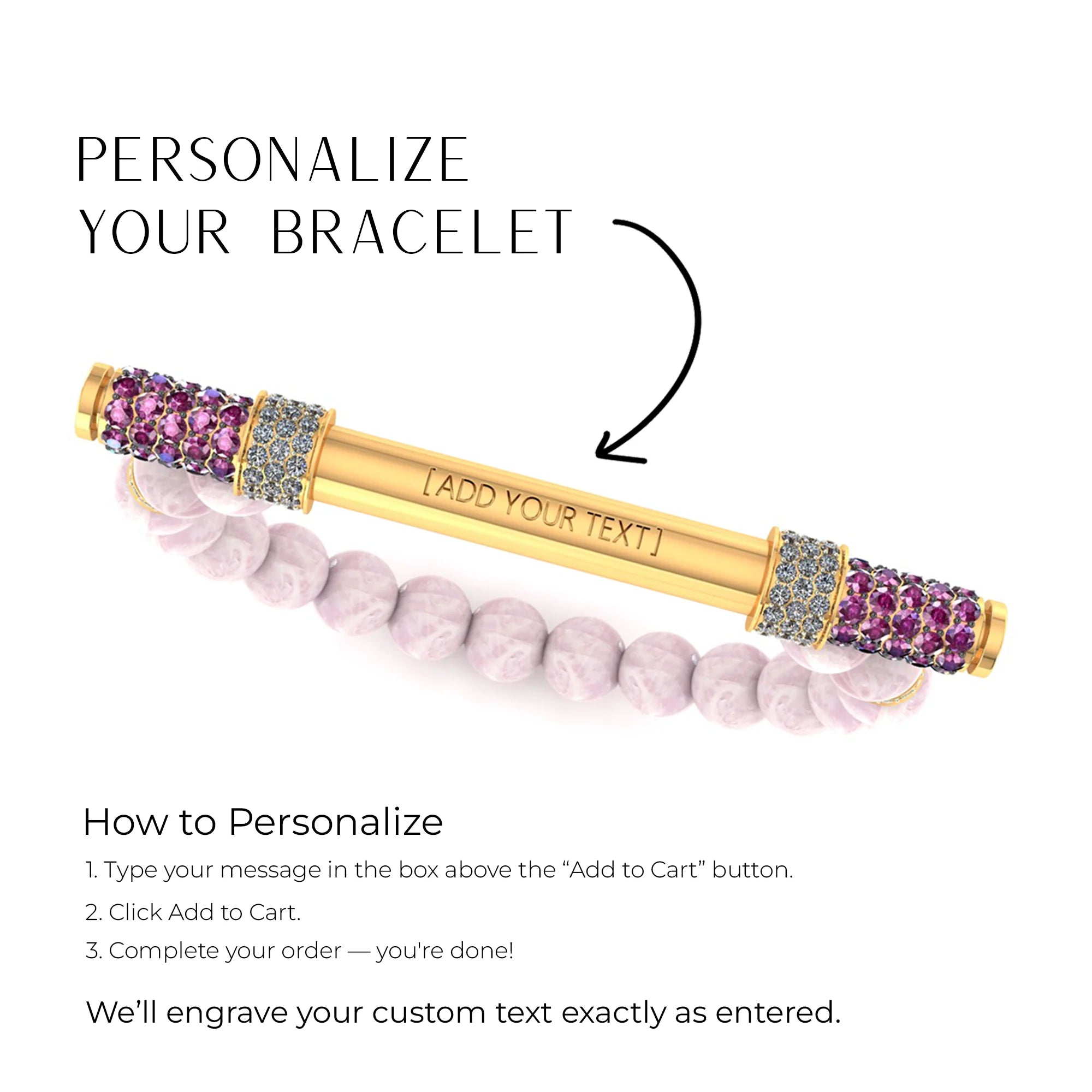 Kunzite & Diamond Baton Bracelet