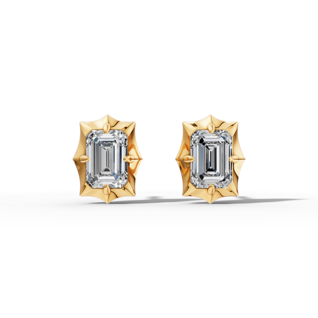 Étoile Emerald Solid Gold Studs