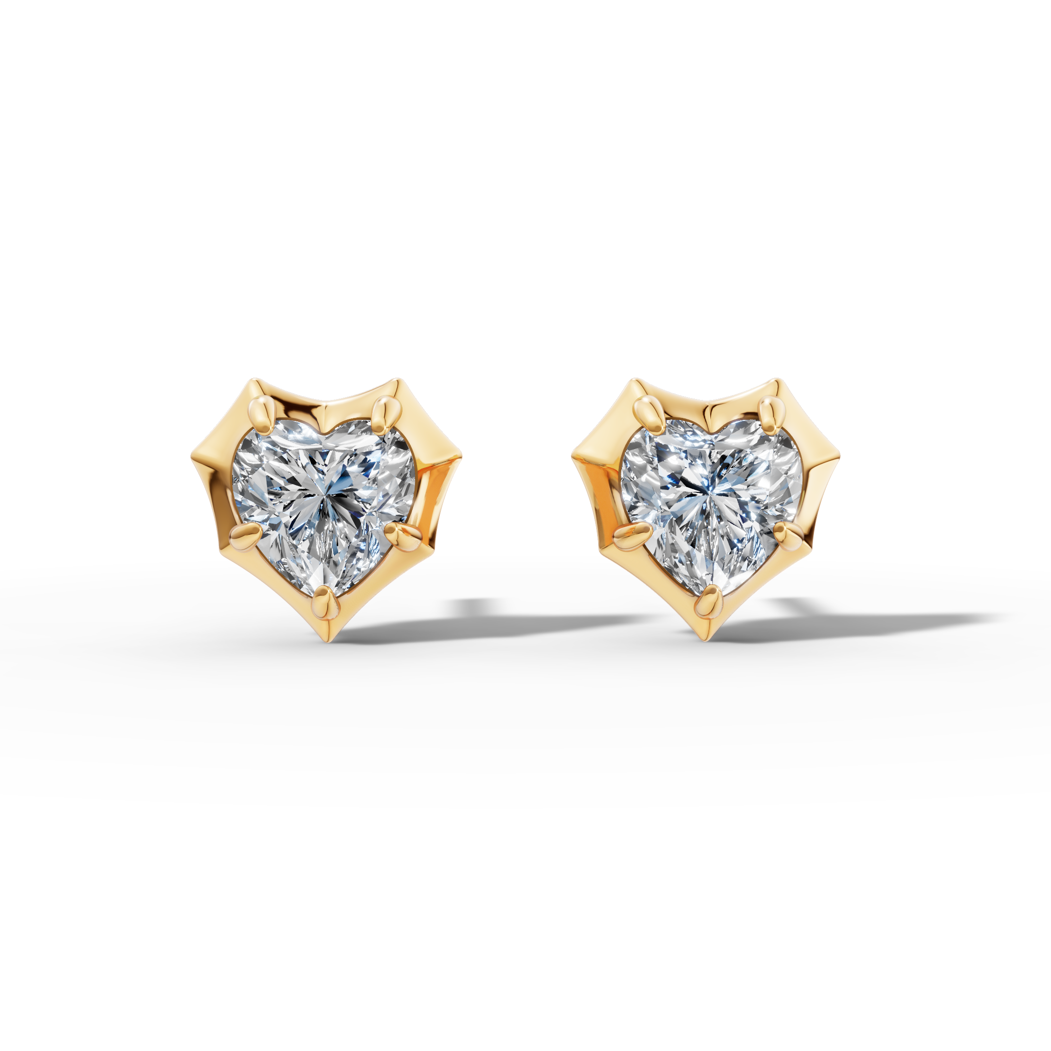 Étoile Heart Solid Gold Studs
