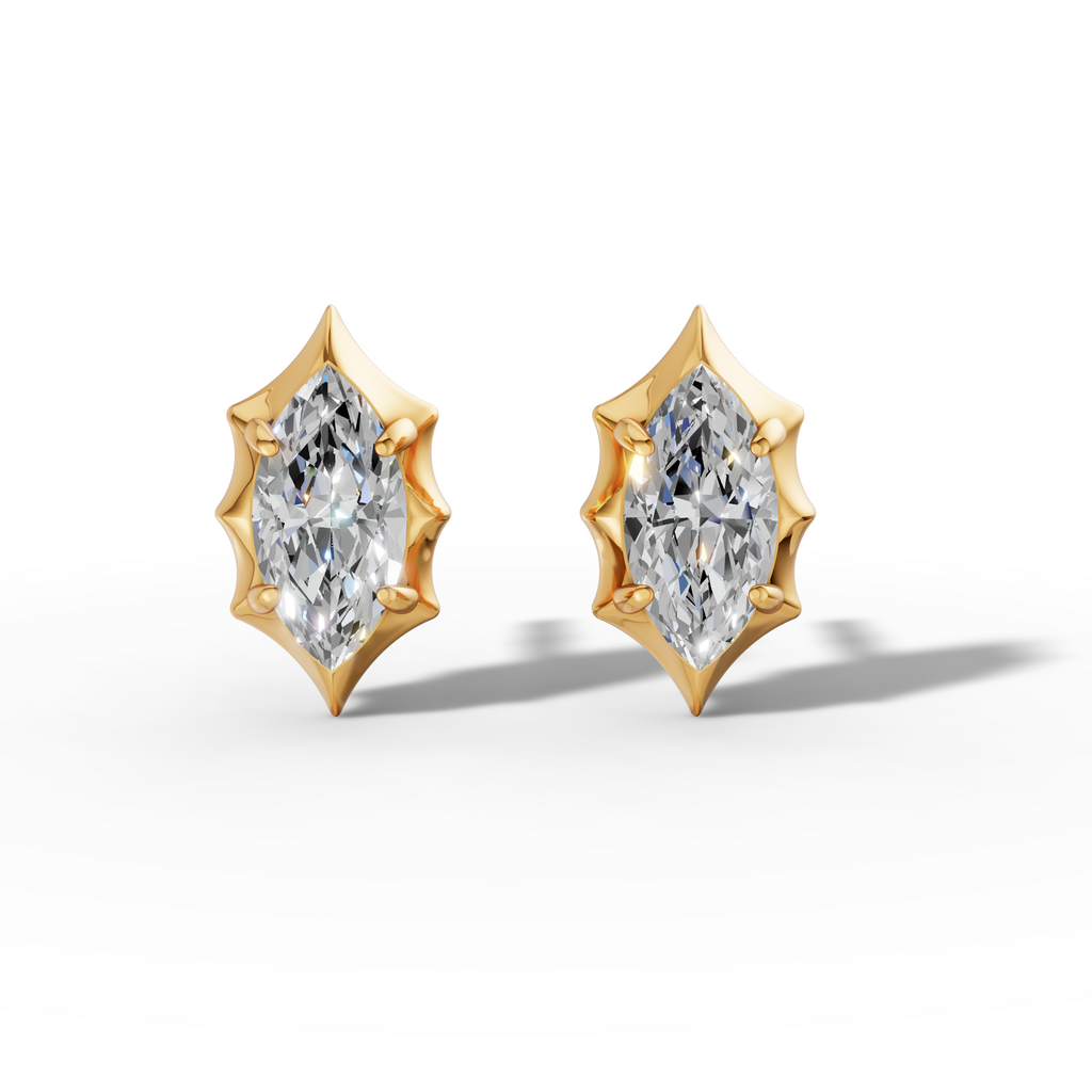 Étoile Marquise Solid Gold Studs