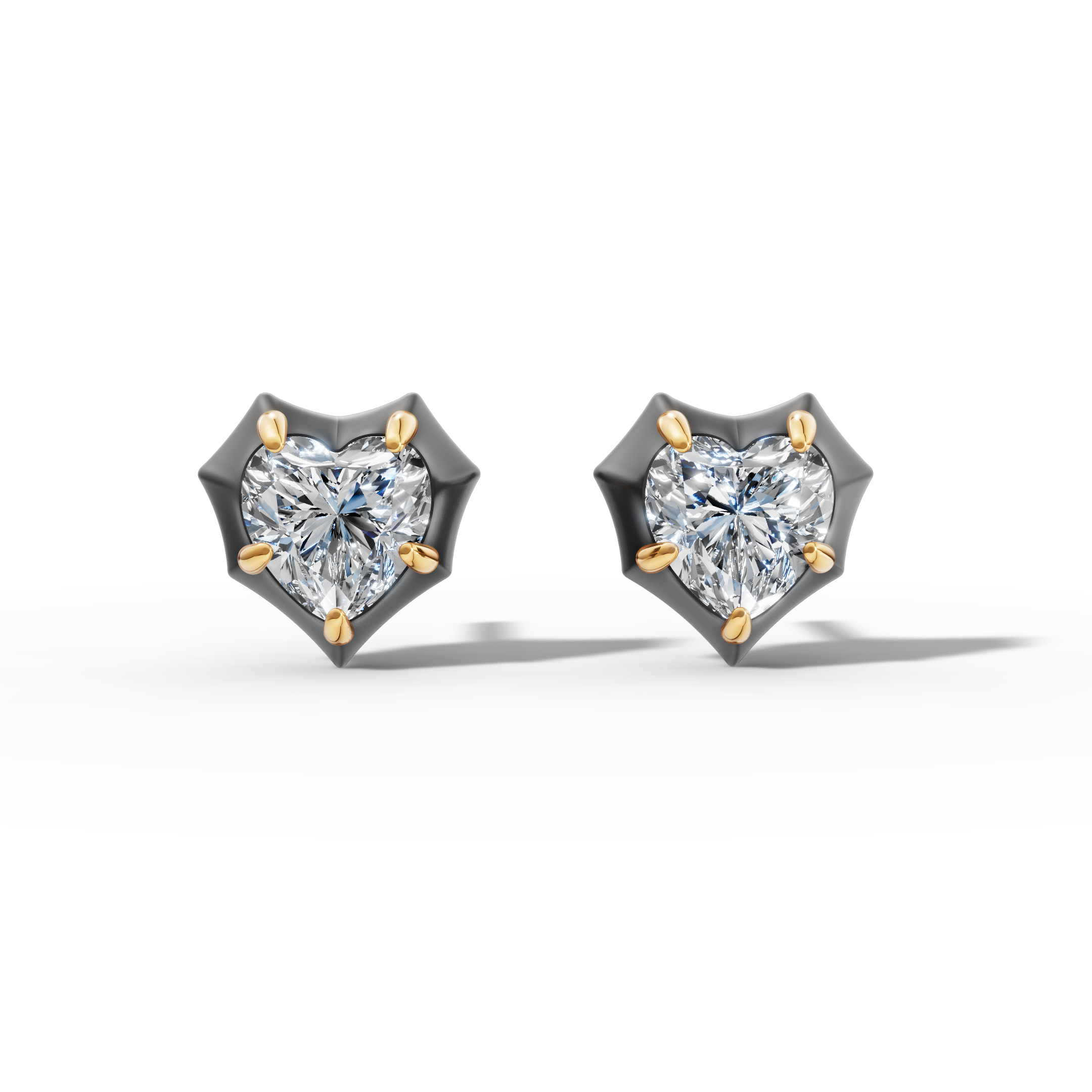 Étoile Heart Solid Gold Studs