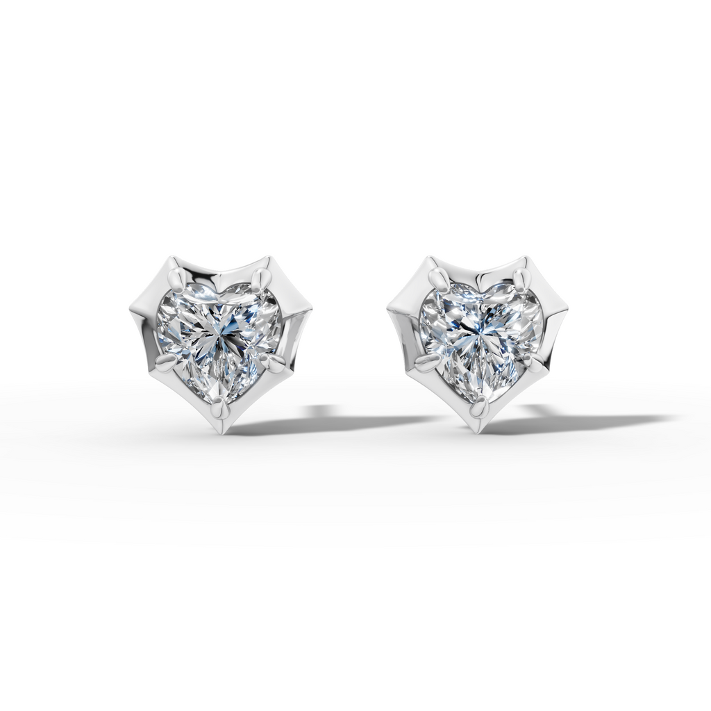 Étoile Heart Solid Gold Studs