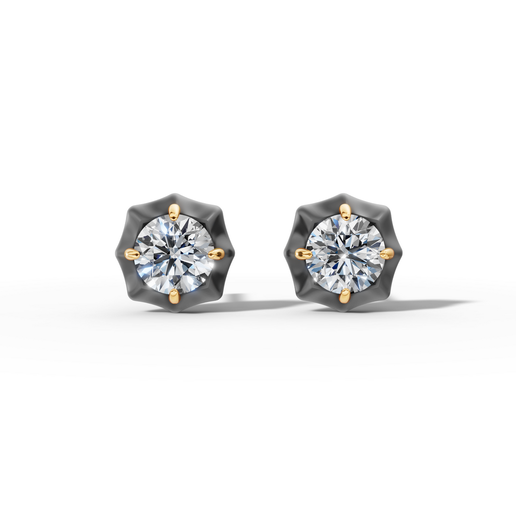 Étoile Round Sterling Silver Studs