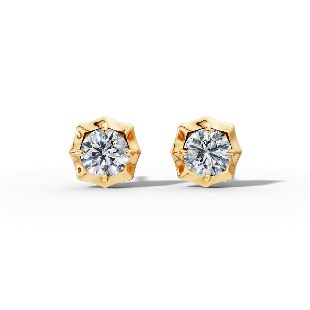 Étoile Round Sterling Silver Studs