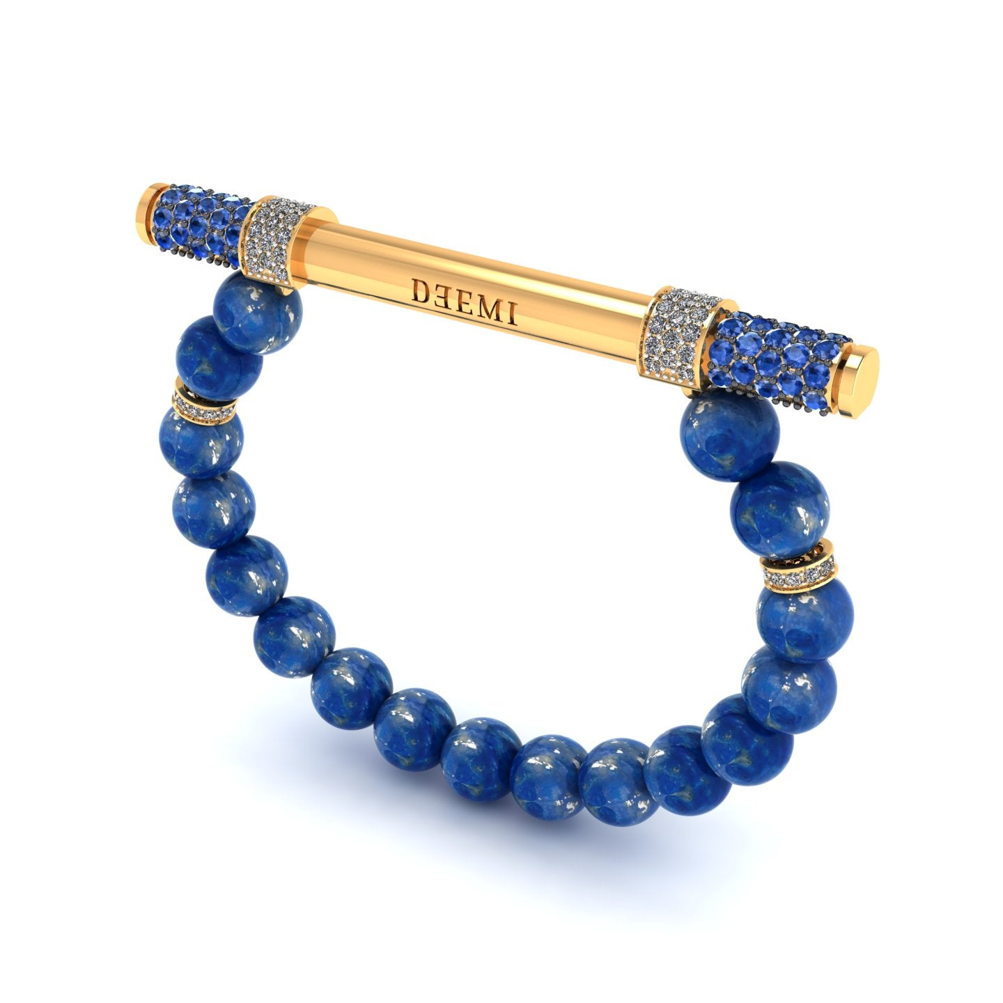 Lapis Lazuli & Diamond Baton Bracelet