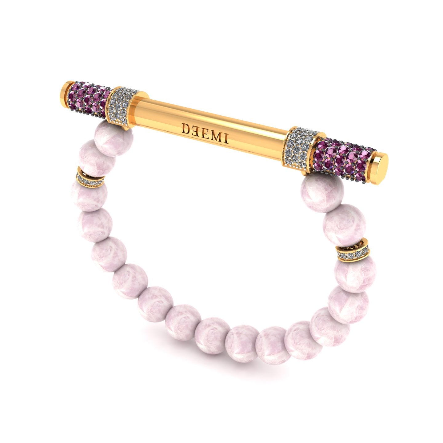 Kunzite & Diamond Baton Bracelet