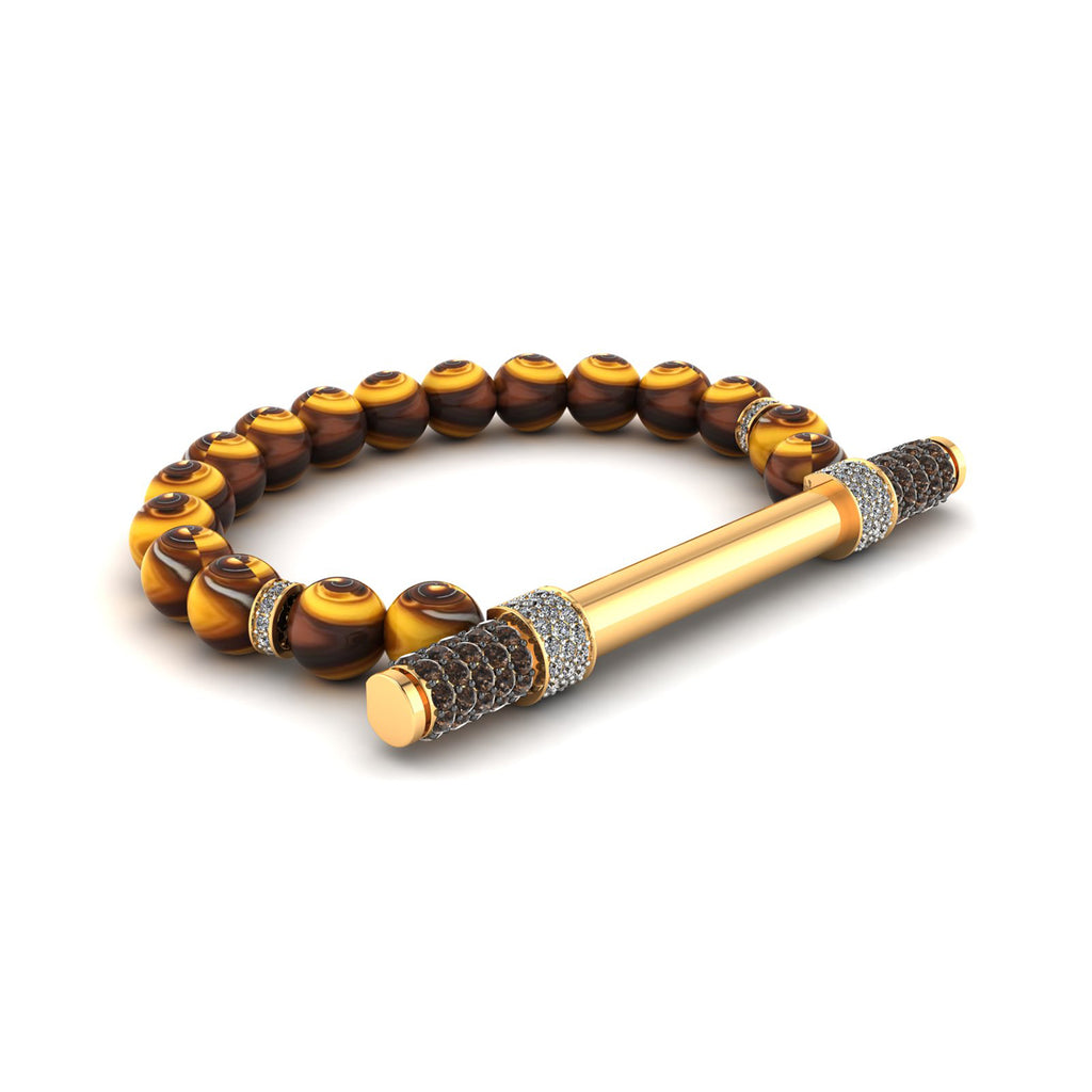 Tiger’s Eye & Diamond Baton Bracelet