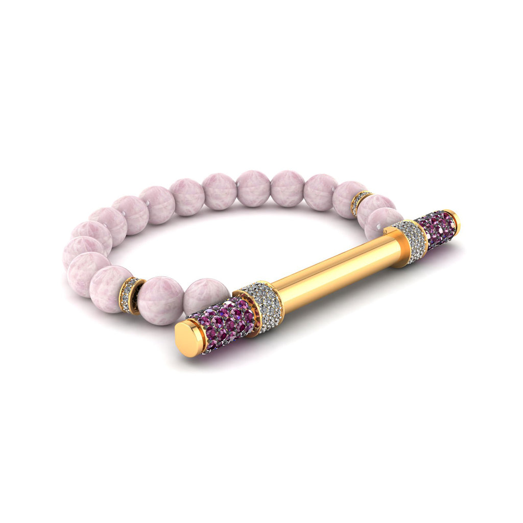 Kunzite & Diamond Baton Bracelet