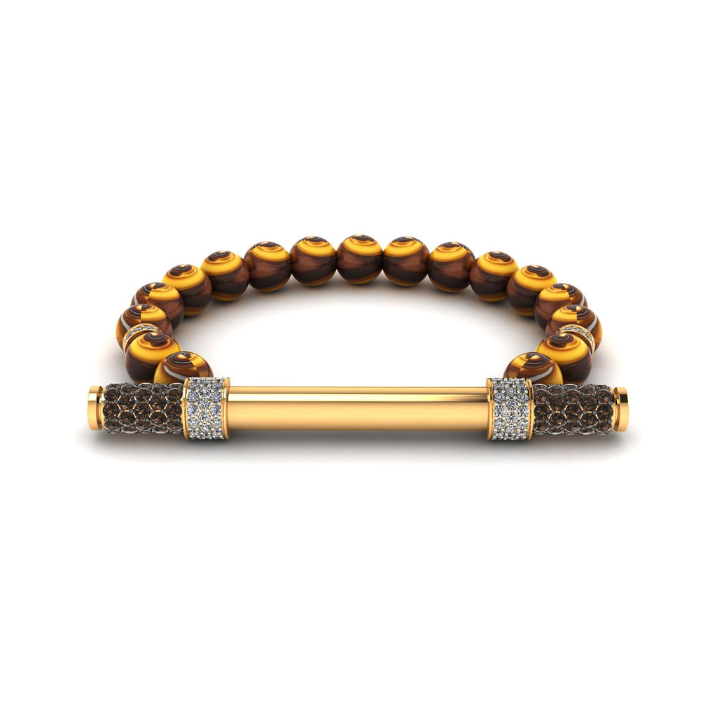 Tiger’s Eye & Diamond Baton Bracelet