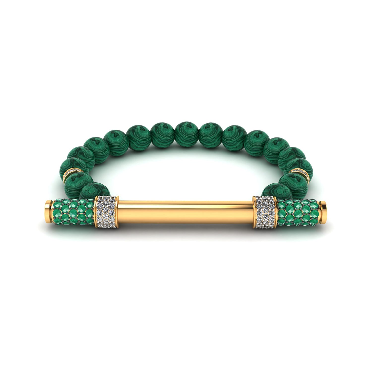 Malachite & Diamond Baton Bracelet