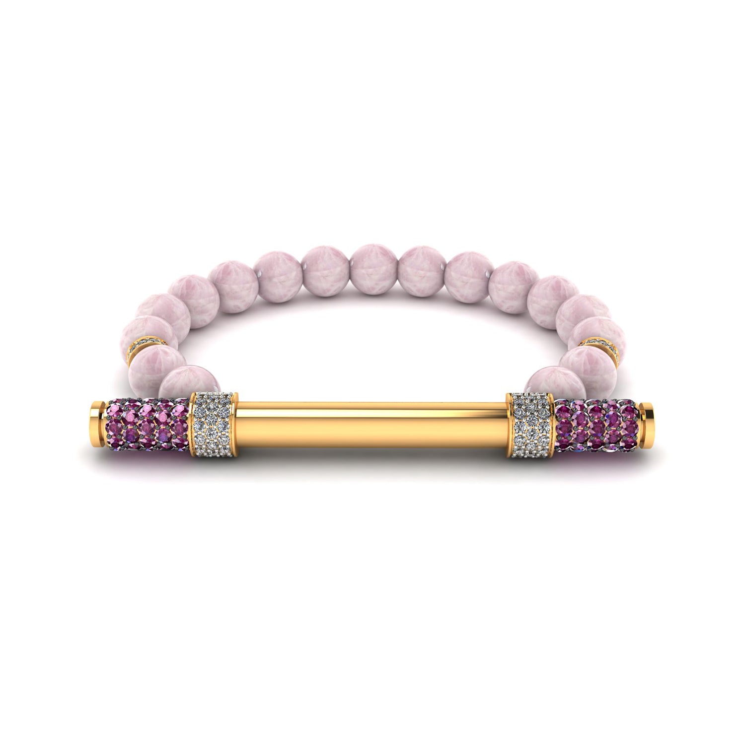 Kunzite & Diamond Baton Bracelet