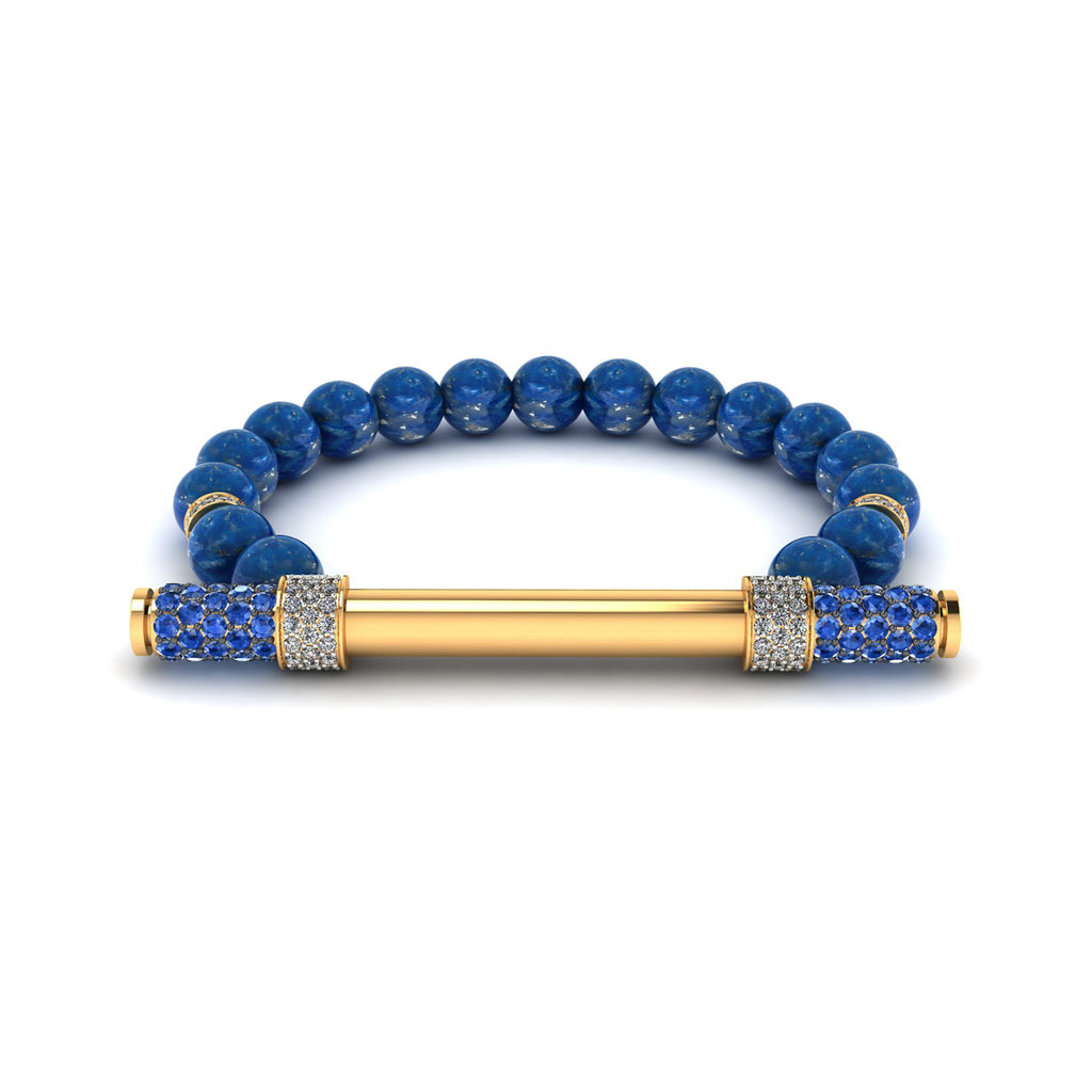 Lapis Lazuli & Diamond Baton Bracelet