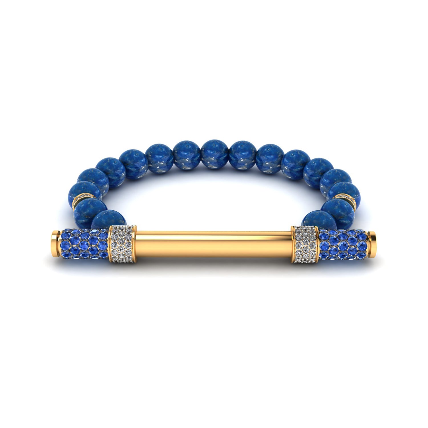 Lapis Lazuli & Diamond Baton Bracelet