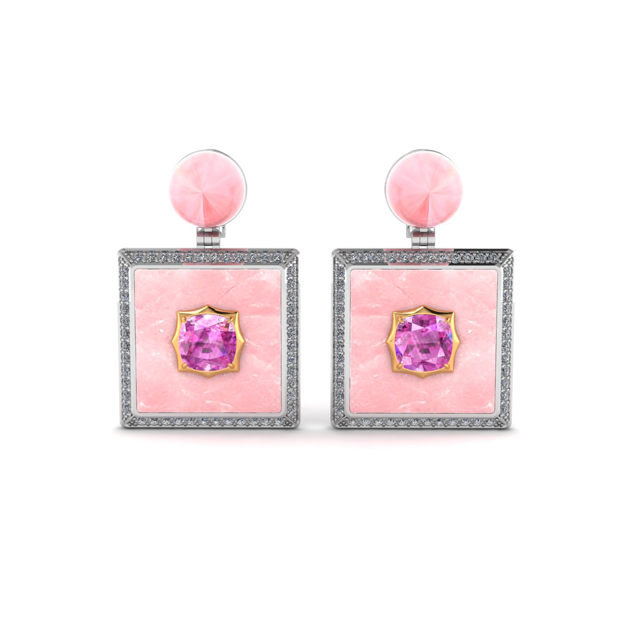 Ètoile Duet Rose Danglers