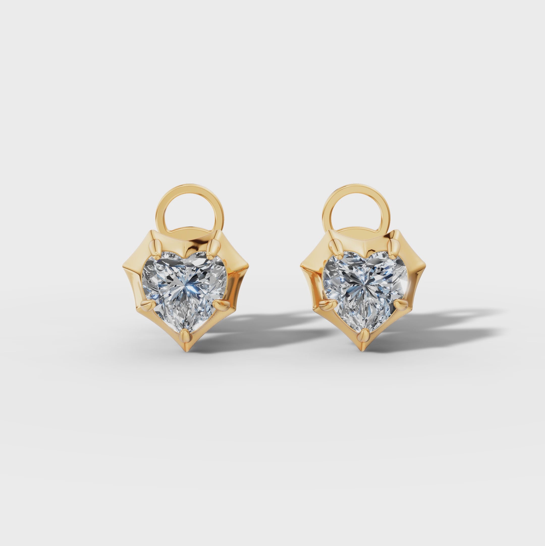 Étoile Heart Solid Gold Studs