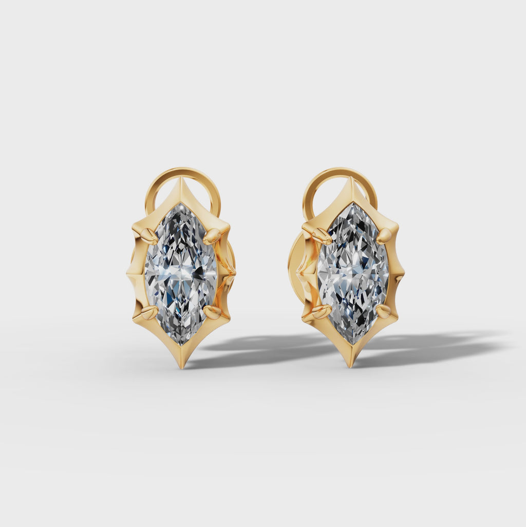 Étoile Marquise Solid Gold Studs