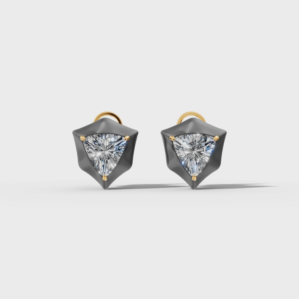 Étoile Trillion Solid Gold Studs