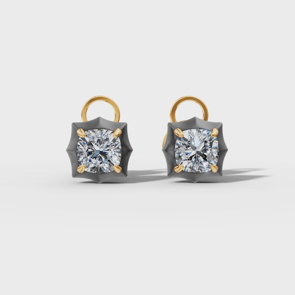 Étoile Cushion Solid Gold Studs