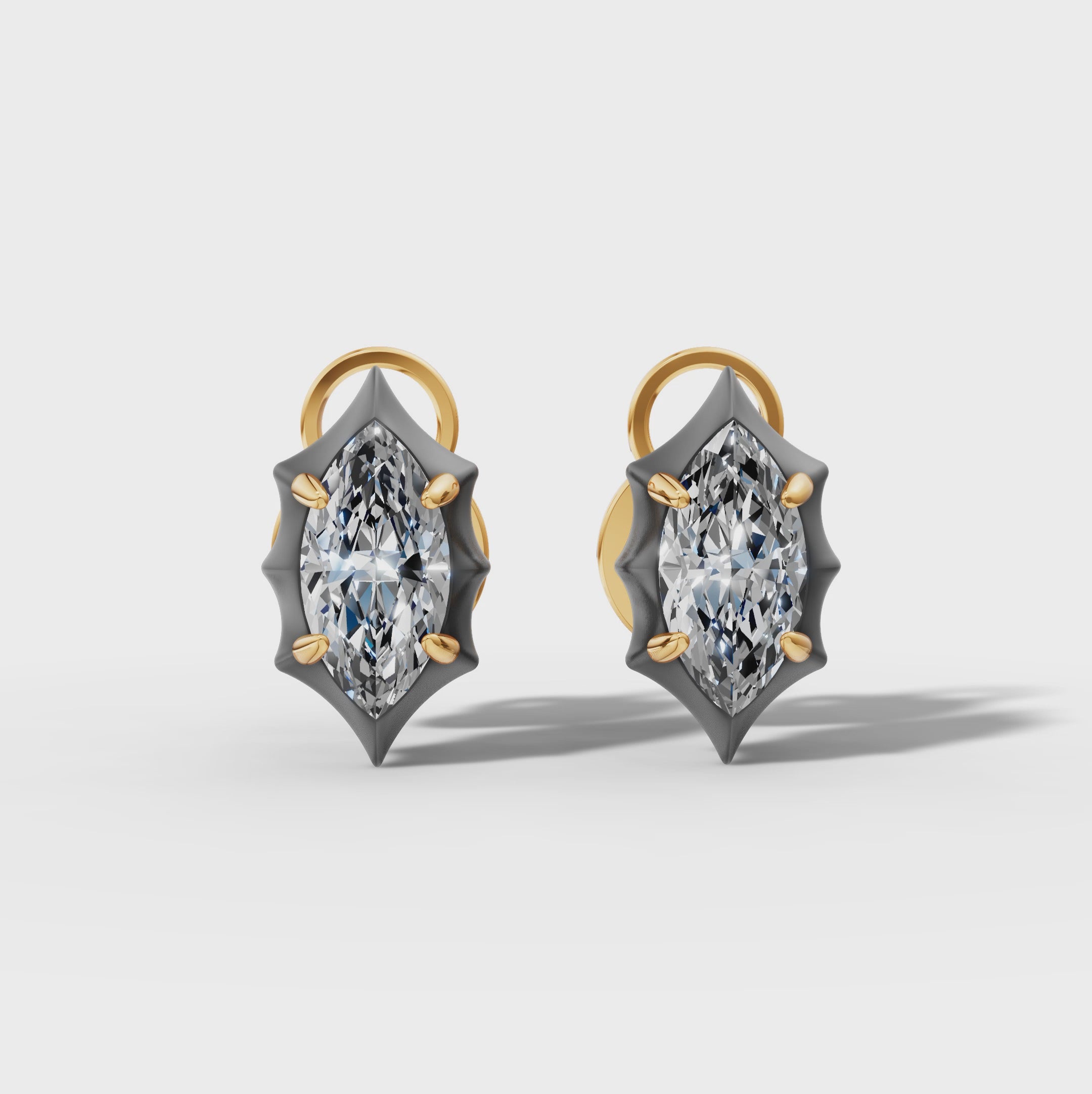 Étoile Marquise Solid Gold Studs