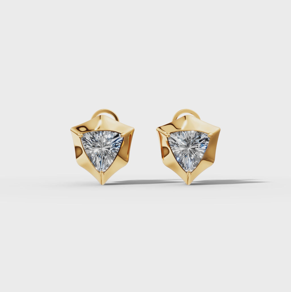Étoile Trillion Solid Gold Studs