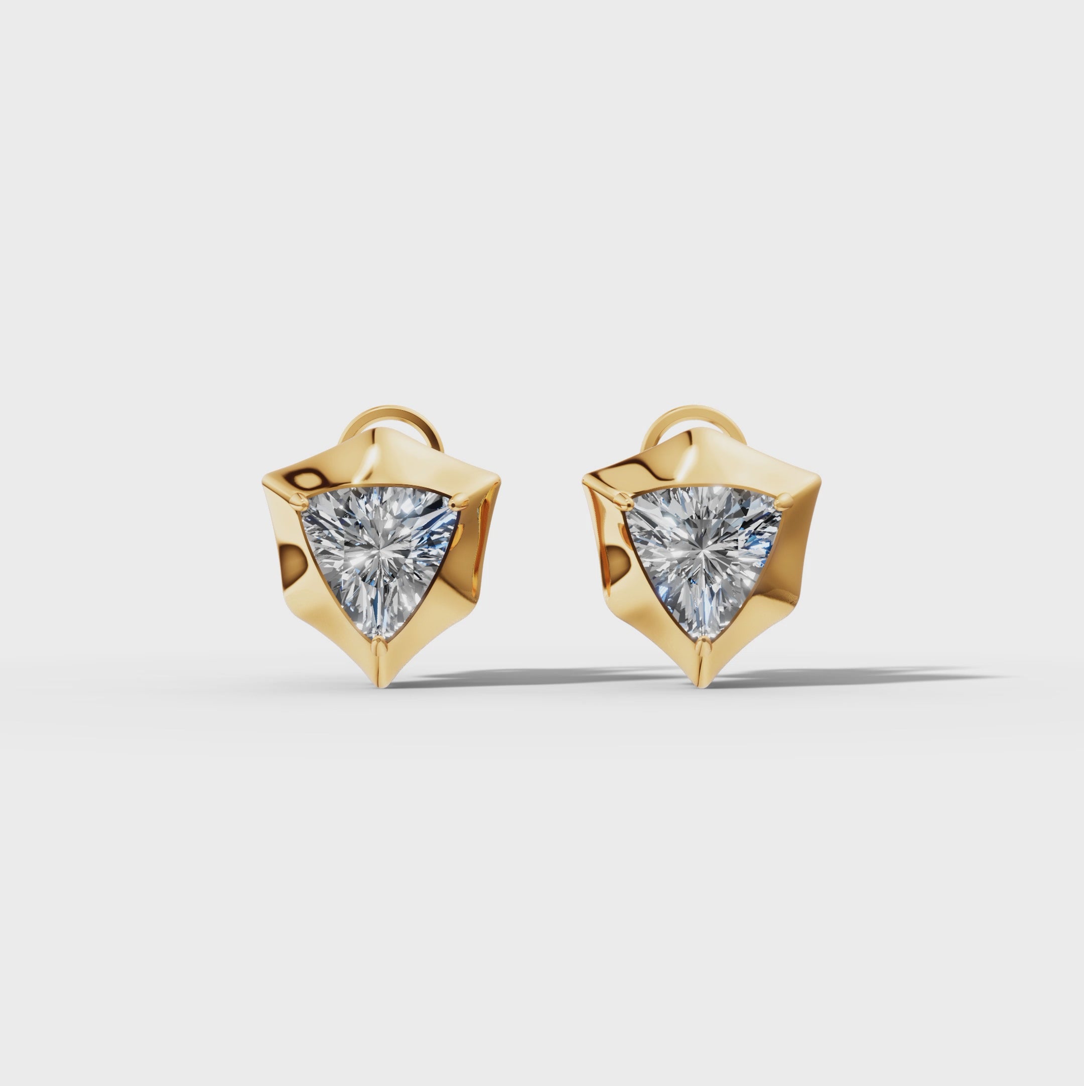 Étoile Trillion Solid Gold Studs