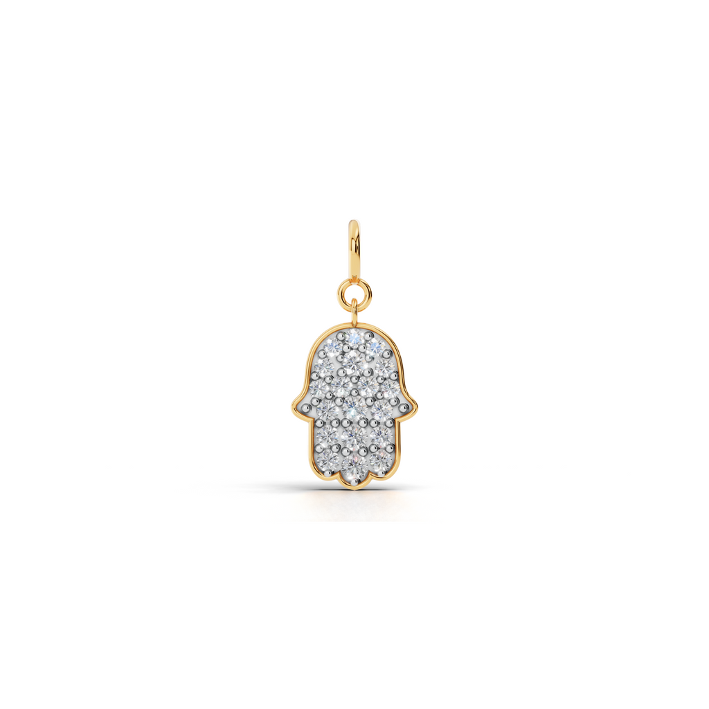 Clustered Diamond Hamsa Charm