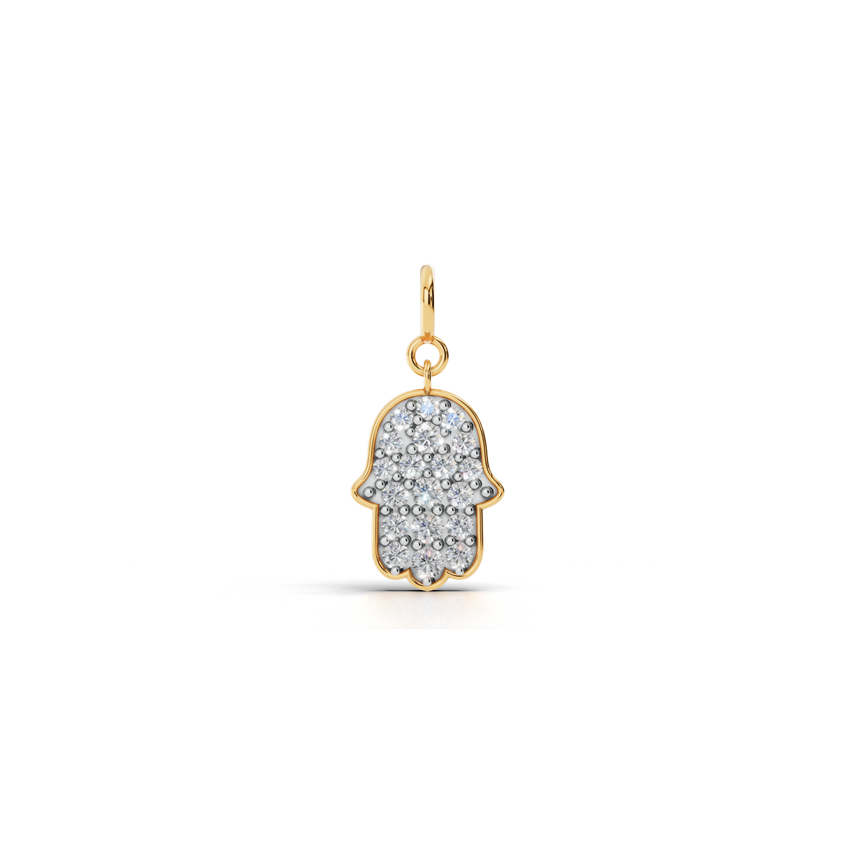 Clustered Diamond Hamsa Charm