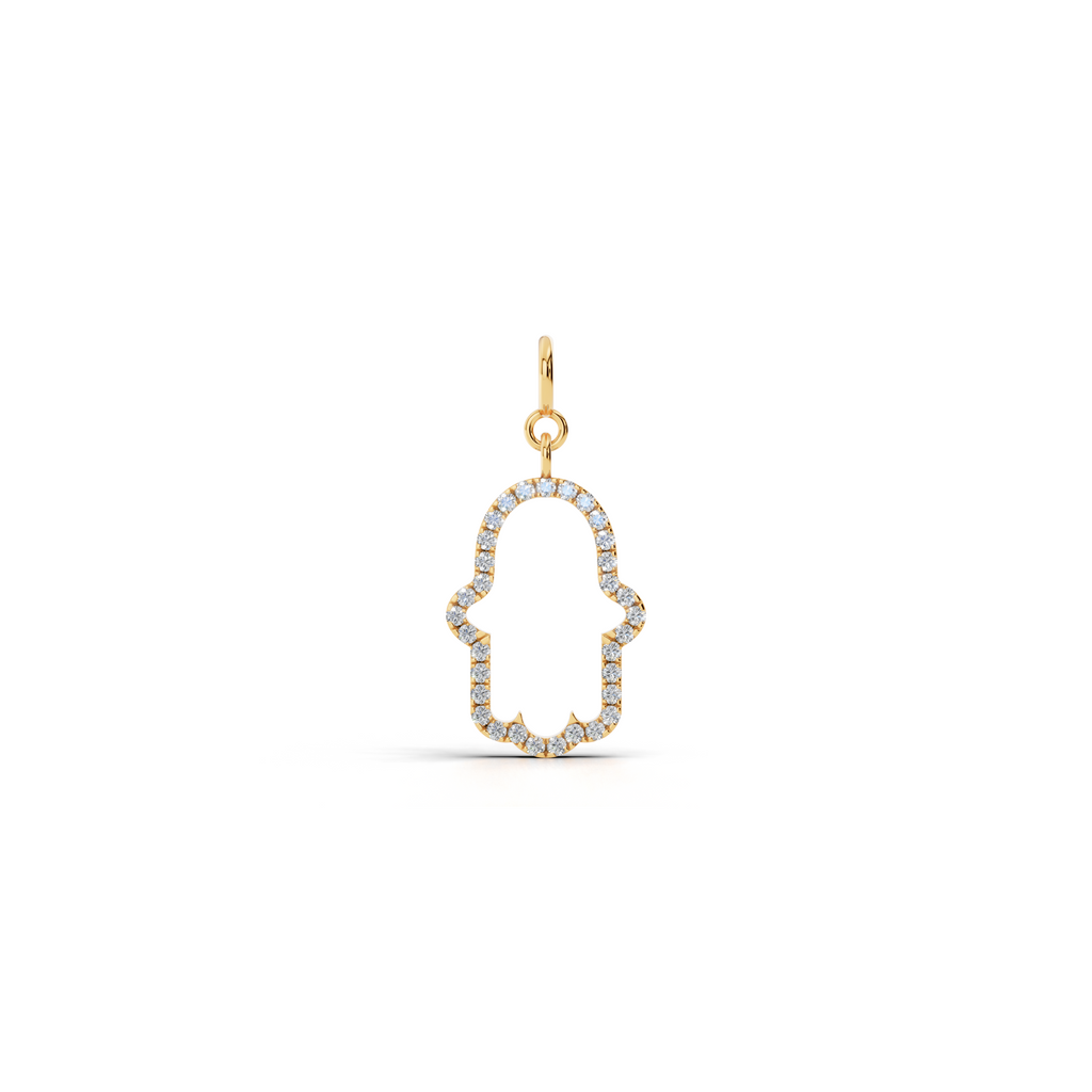 Halo Diamond Hamsa Charm