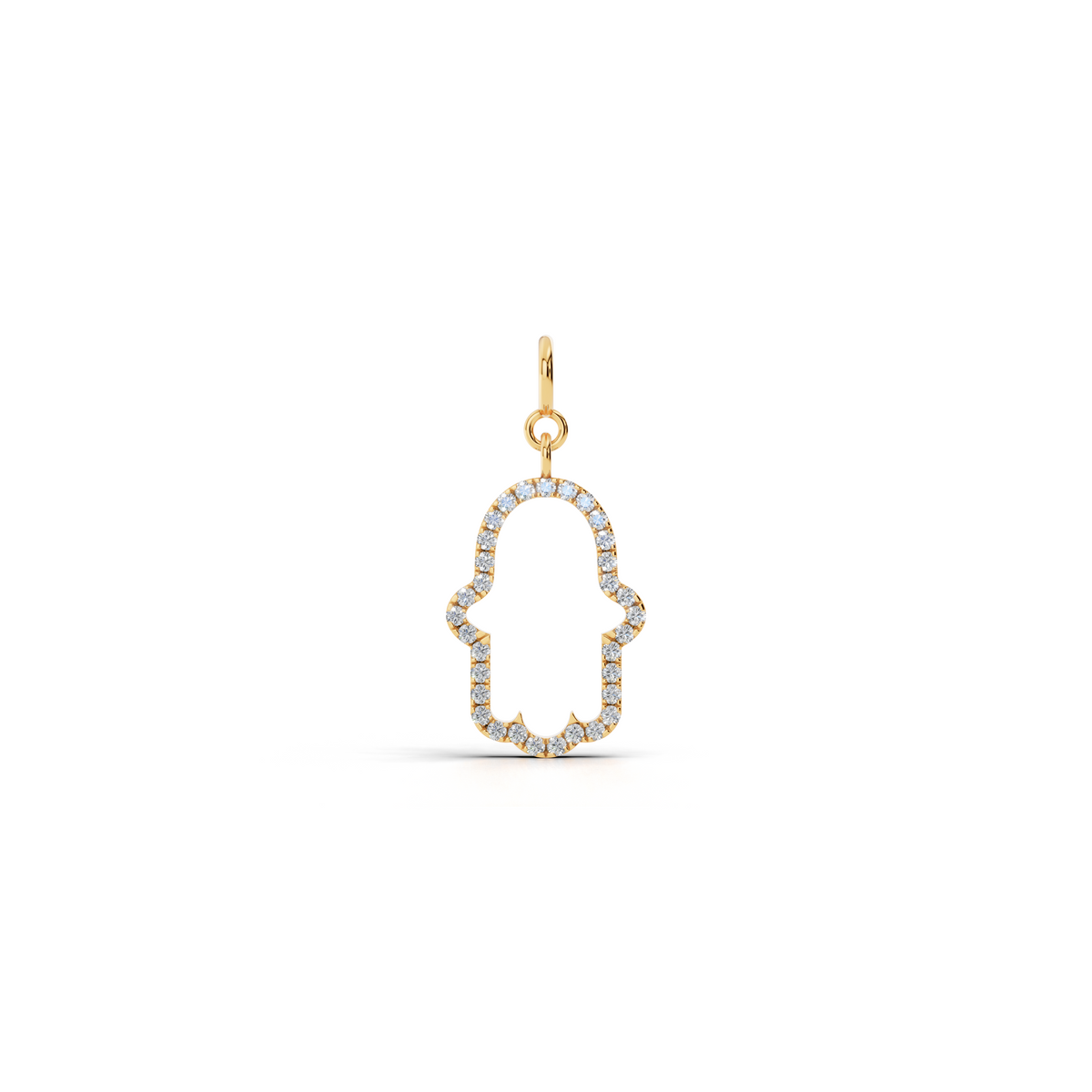 Halo Diamond Hamsa Charm