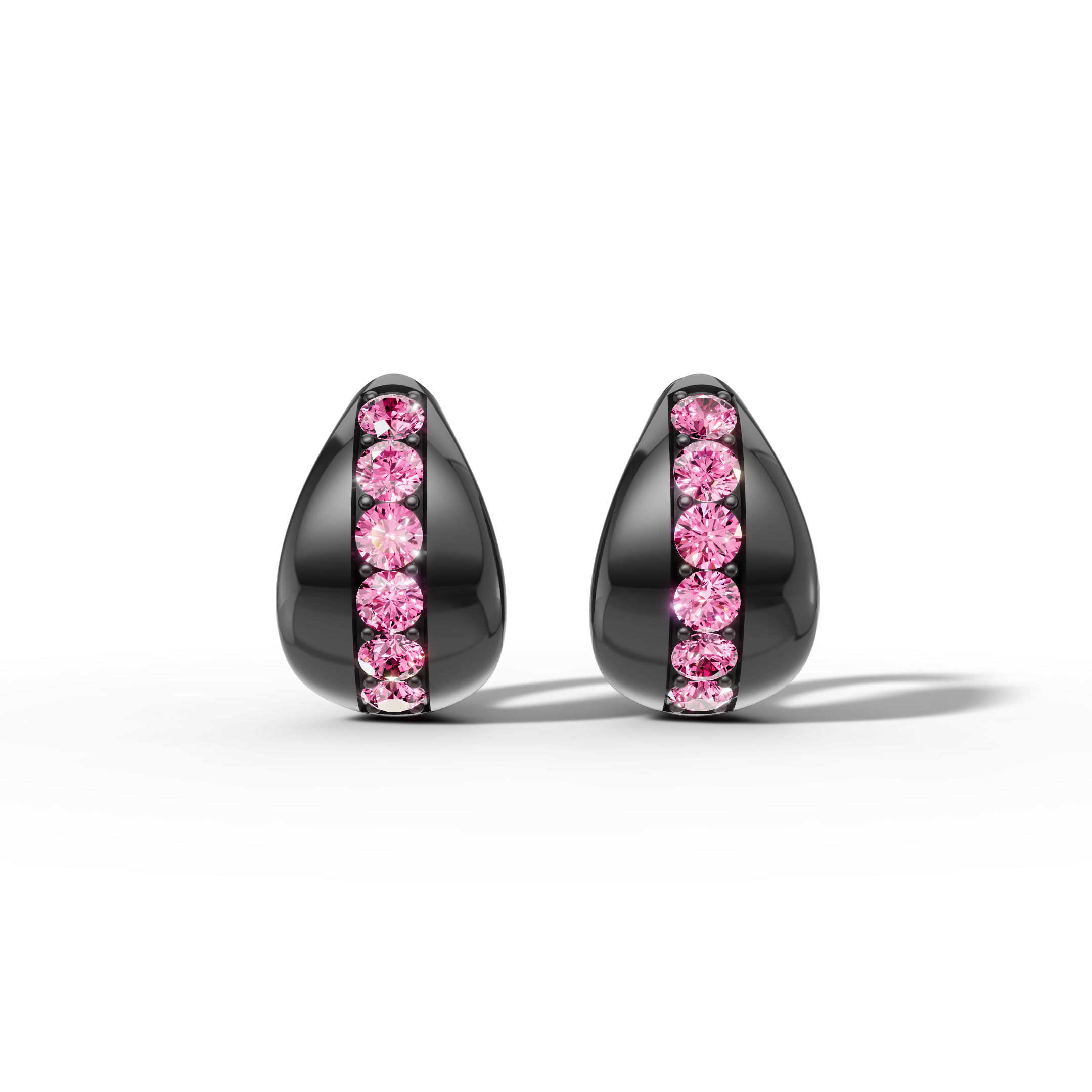 Splendore Pink Sapphire Huggie Hoops