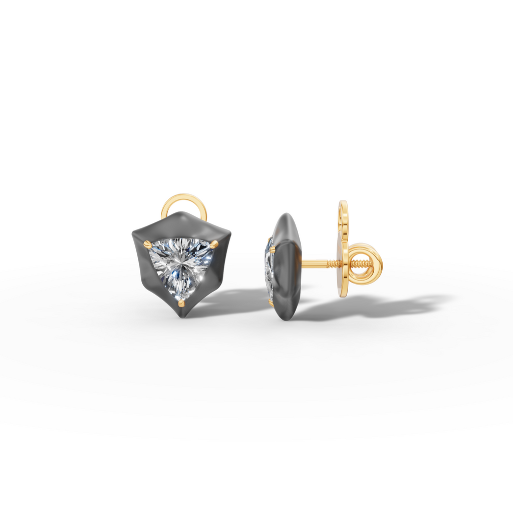 Étoile Trillion Solid Gold Studs