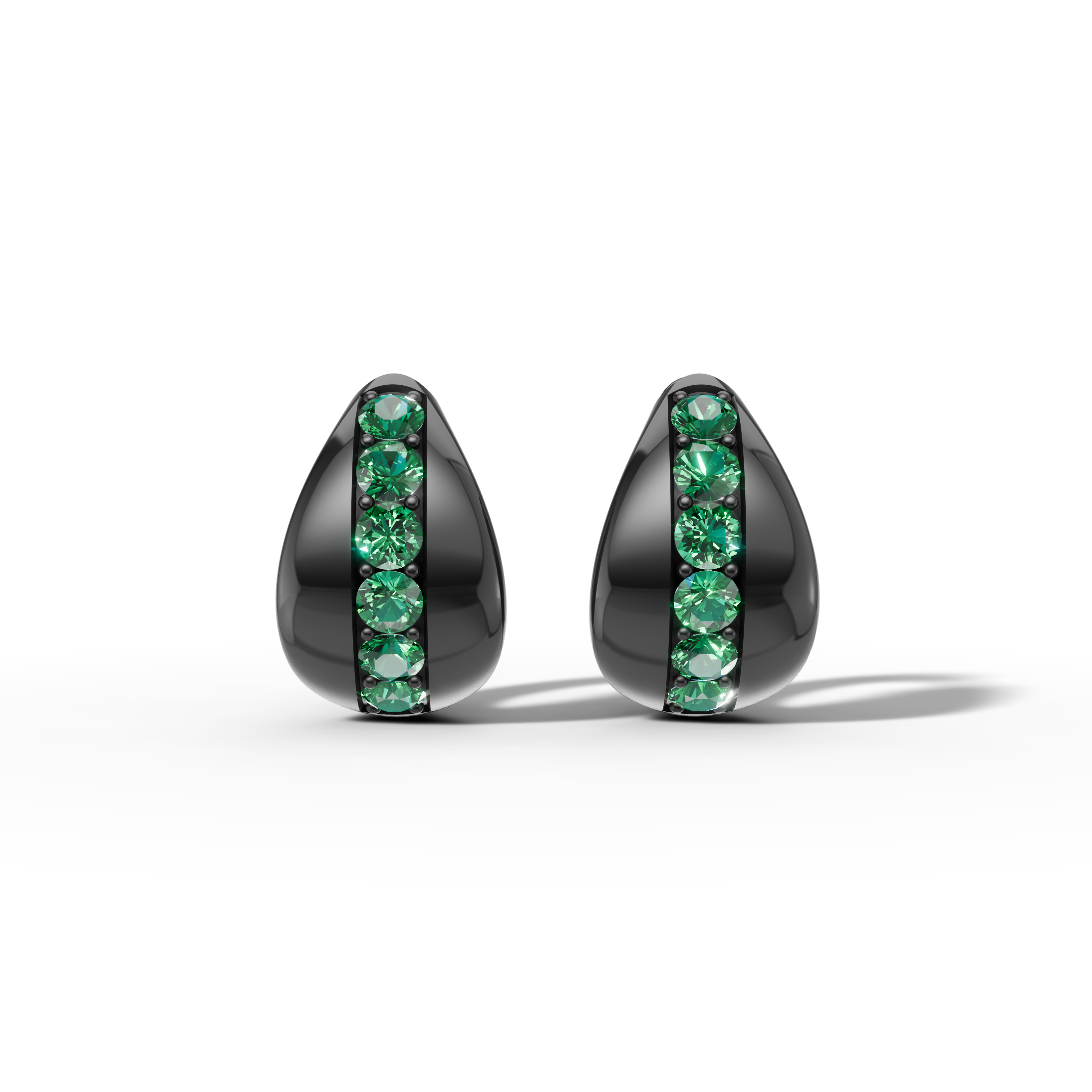 Splendore Emerald Hoop Huggie Earrings