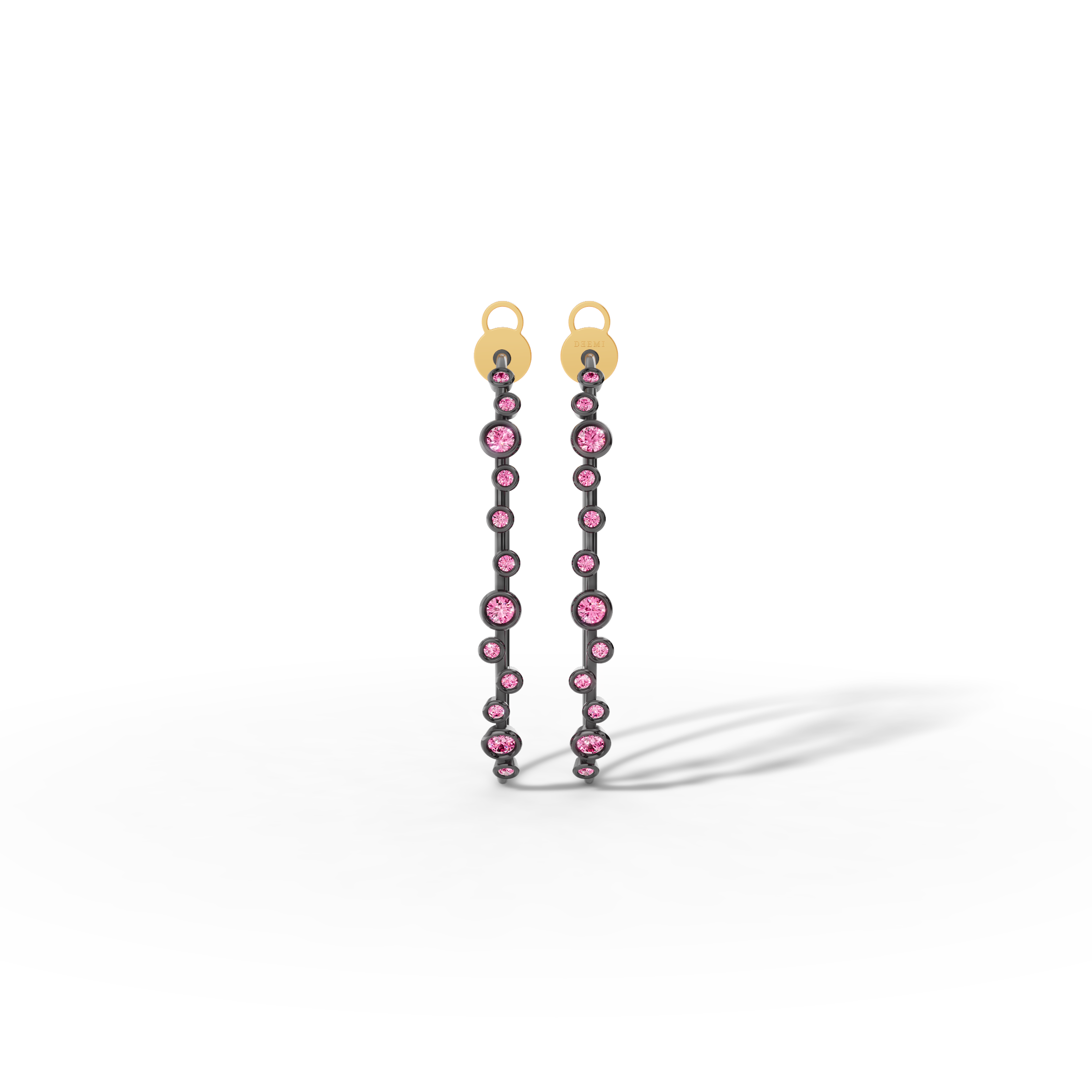 Luna Linea Pink Sapphire Hoops