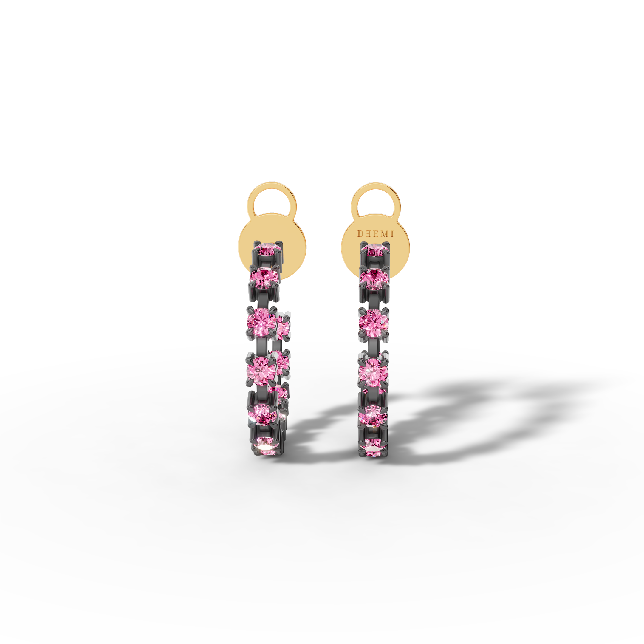 Amara Pink Sapphire Hoops