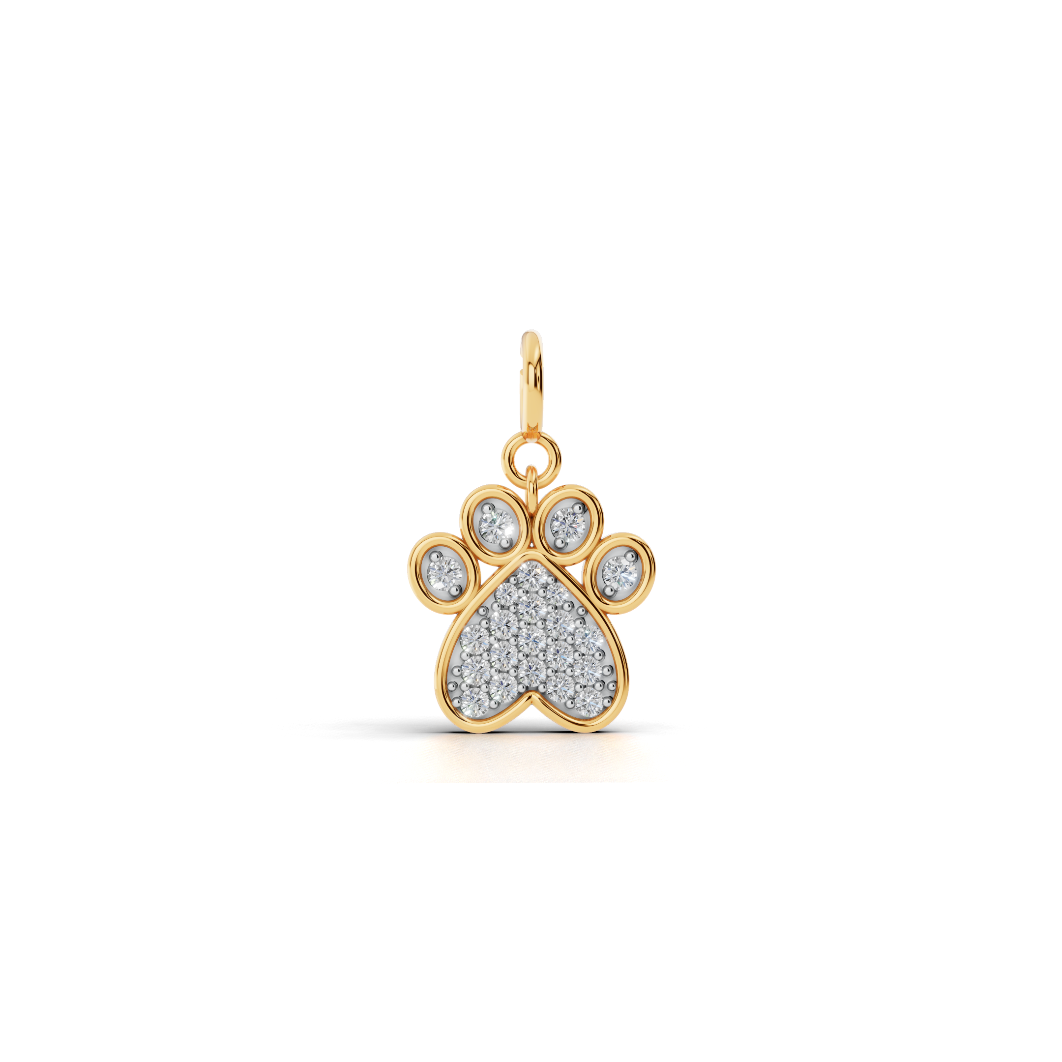 Radiant Dog Paw Print Charm