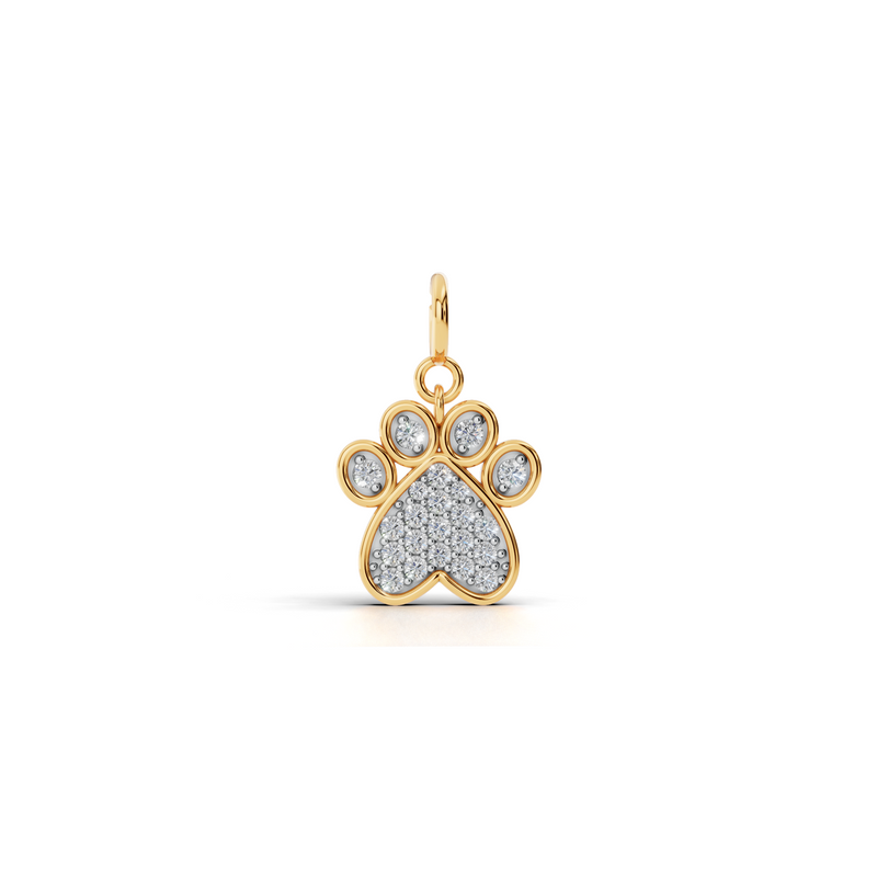 Radiant Dog Paw Print Charm