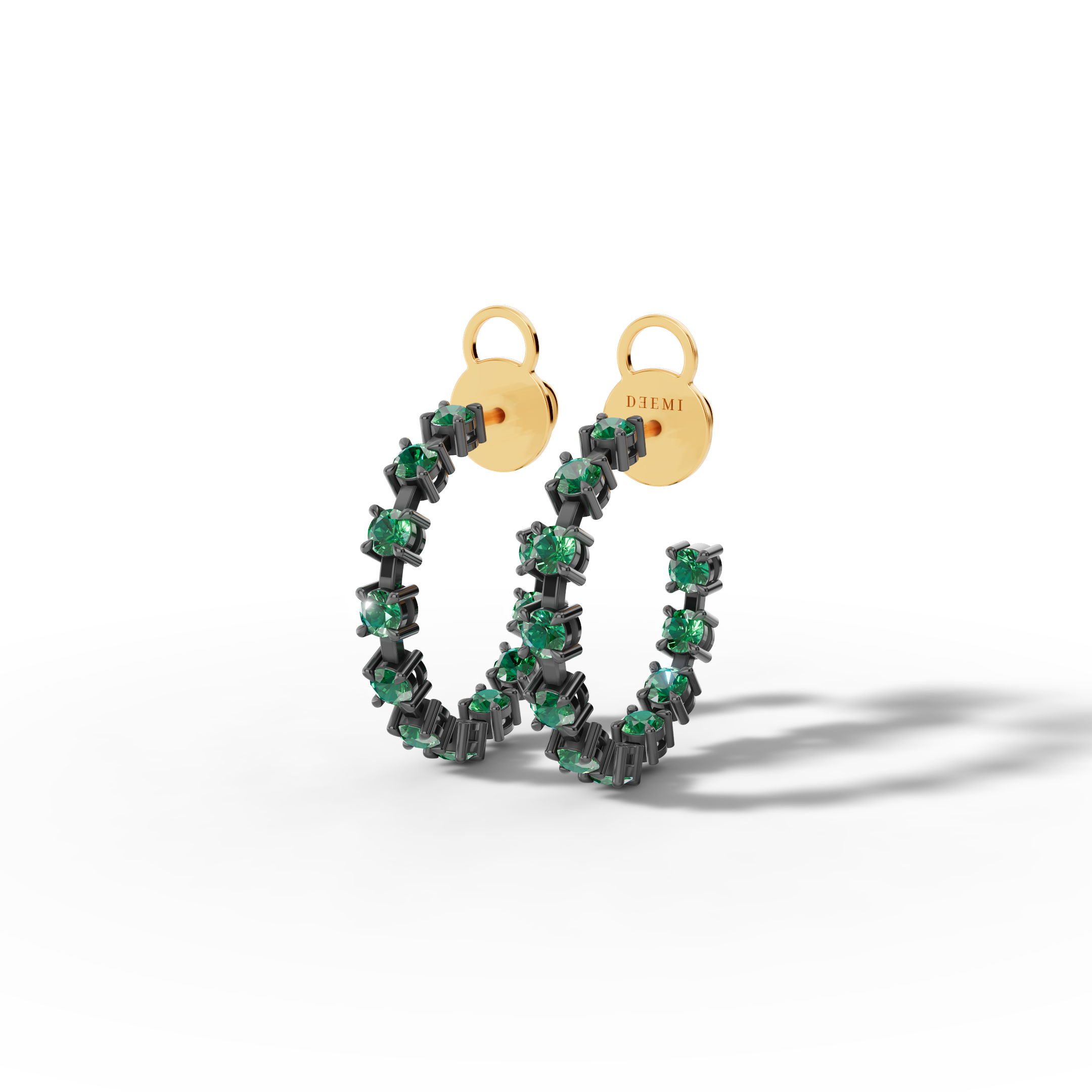 Amara Emerald Hoops