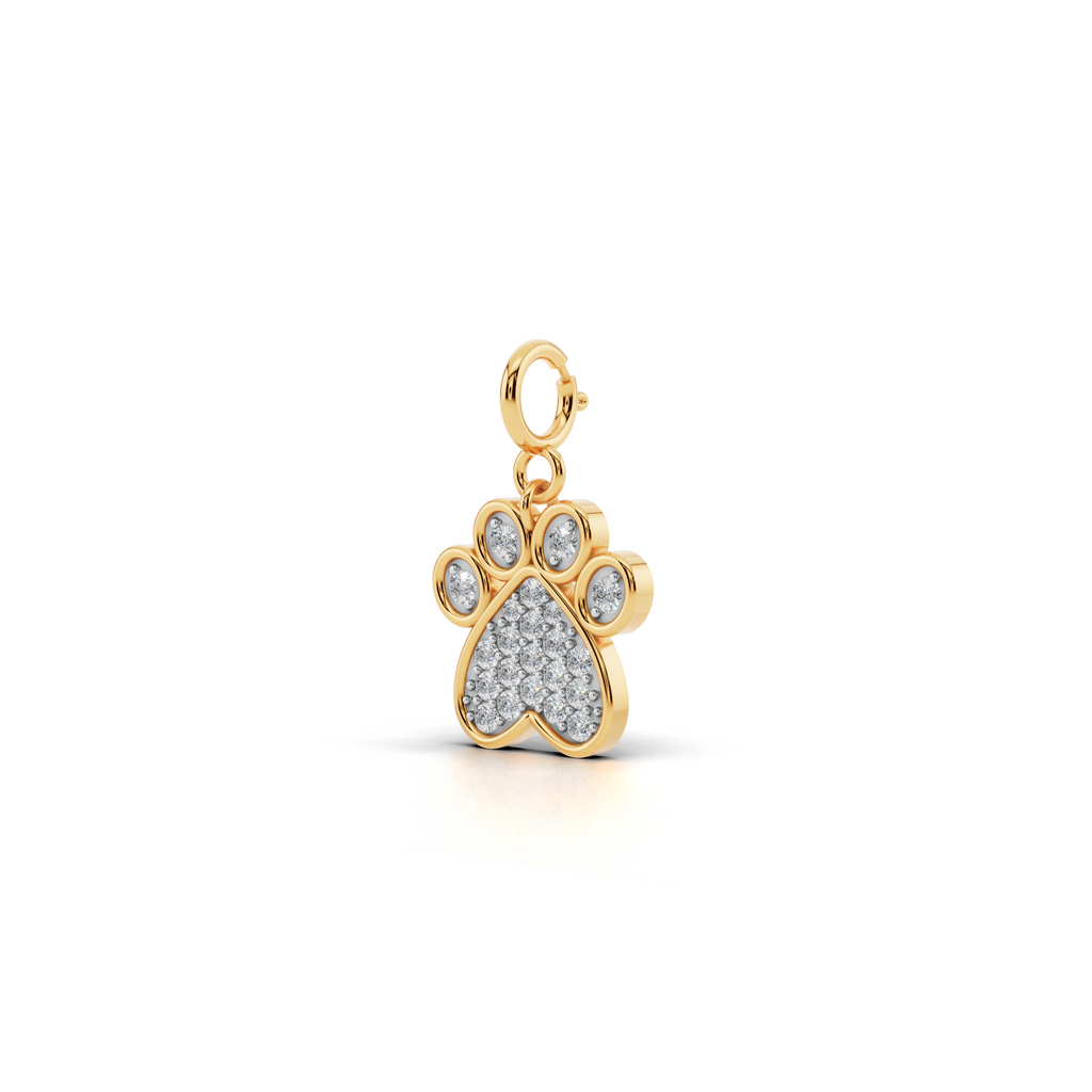 Radiant Dog Paw Print Charm