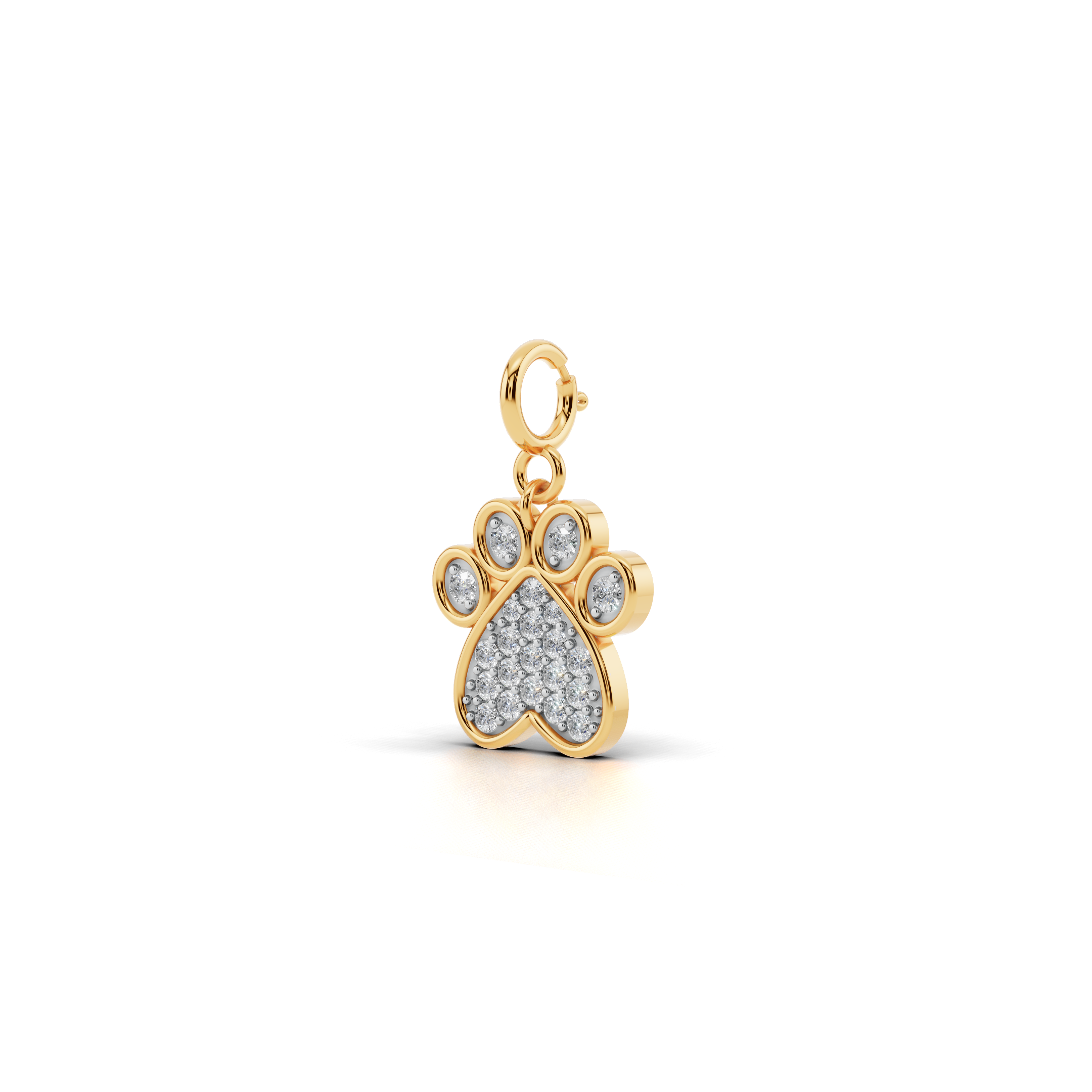 Radiant Dog Paw Print Charm