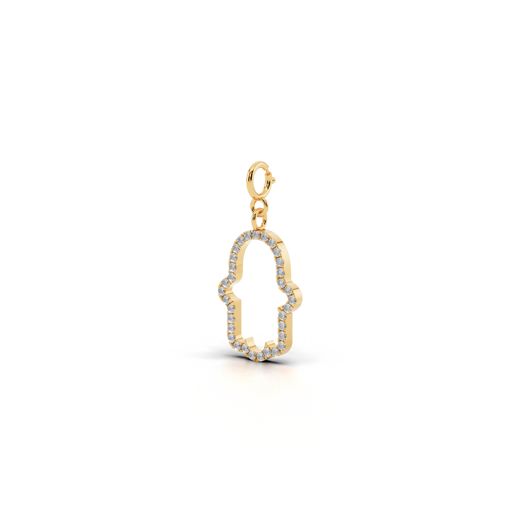 Halo Diamond Hamsa Charm