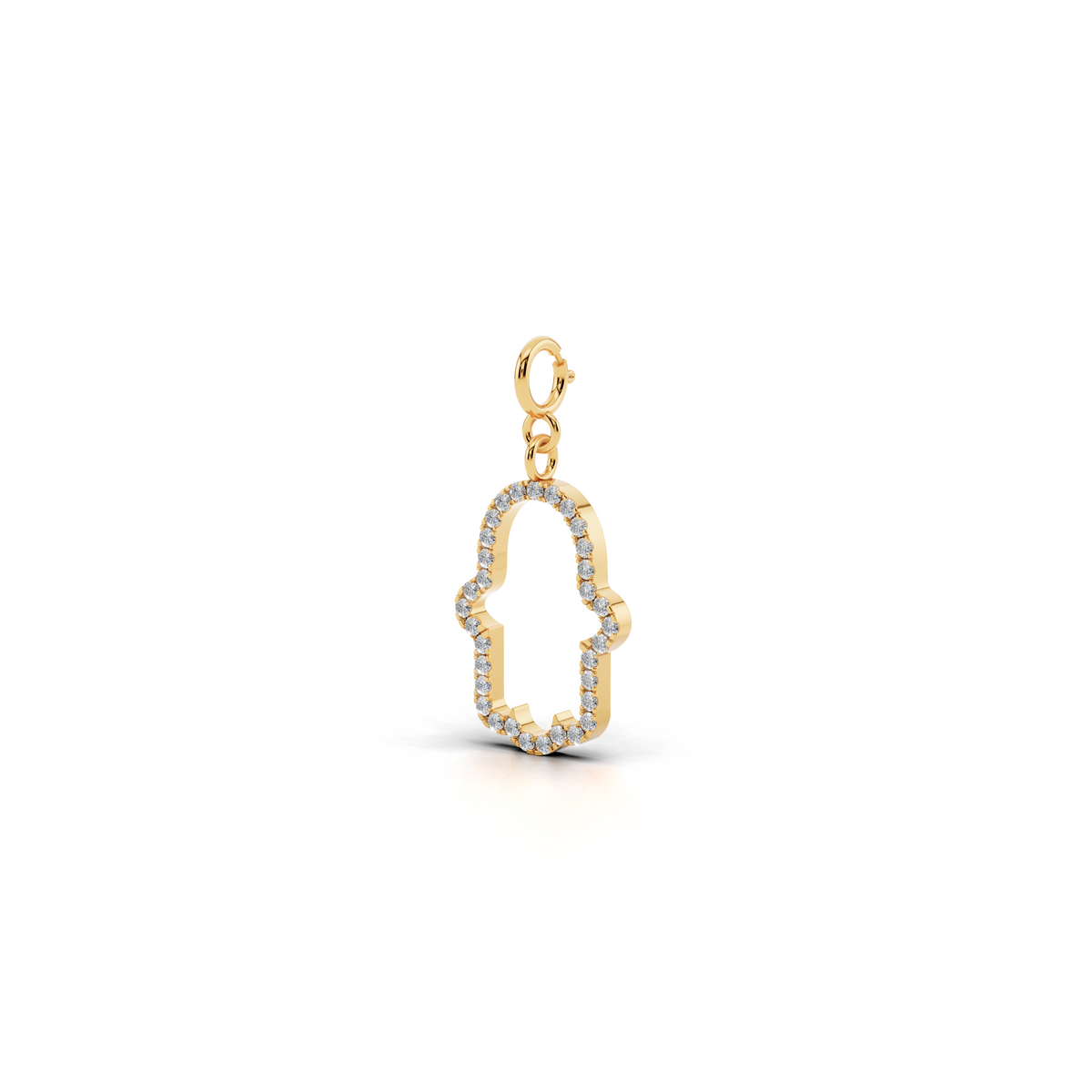 Halo Diamond Hamsa Charm