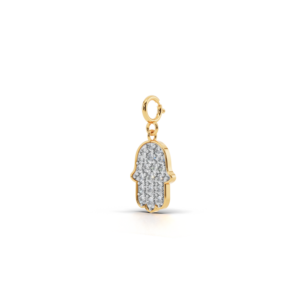 Clustered Diamond Hamsa Charm