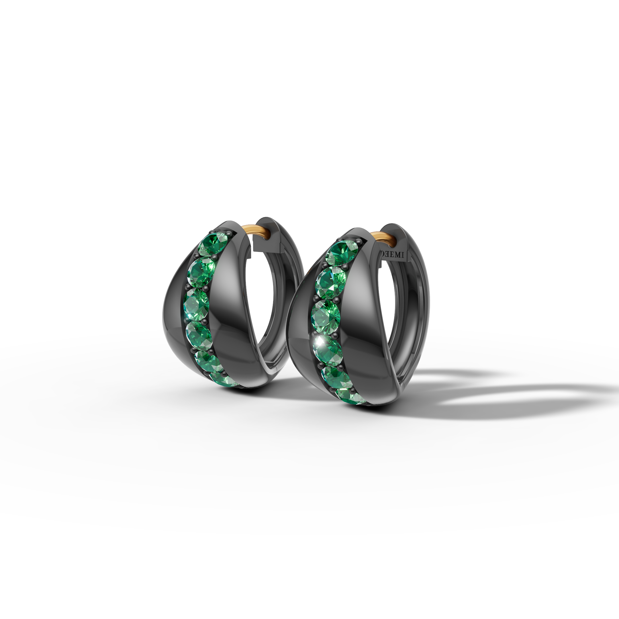 Splendore Emerald Hoop Huggie Earrings