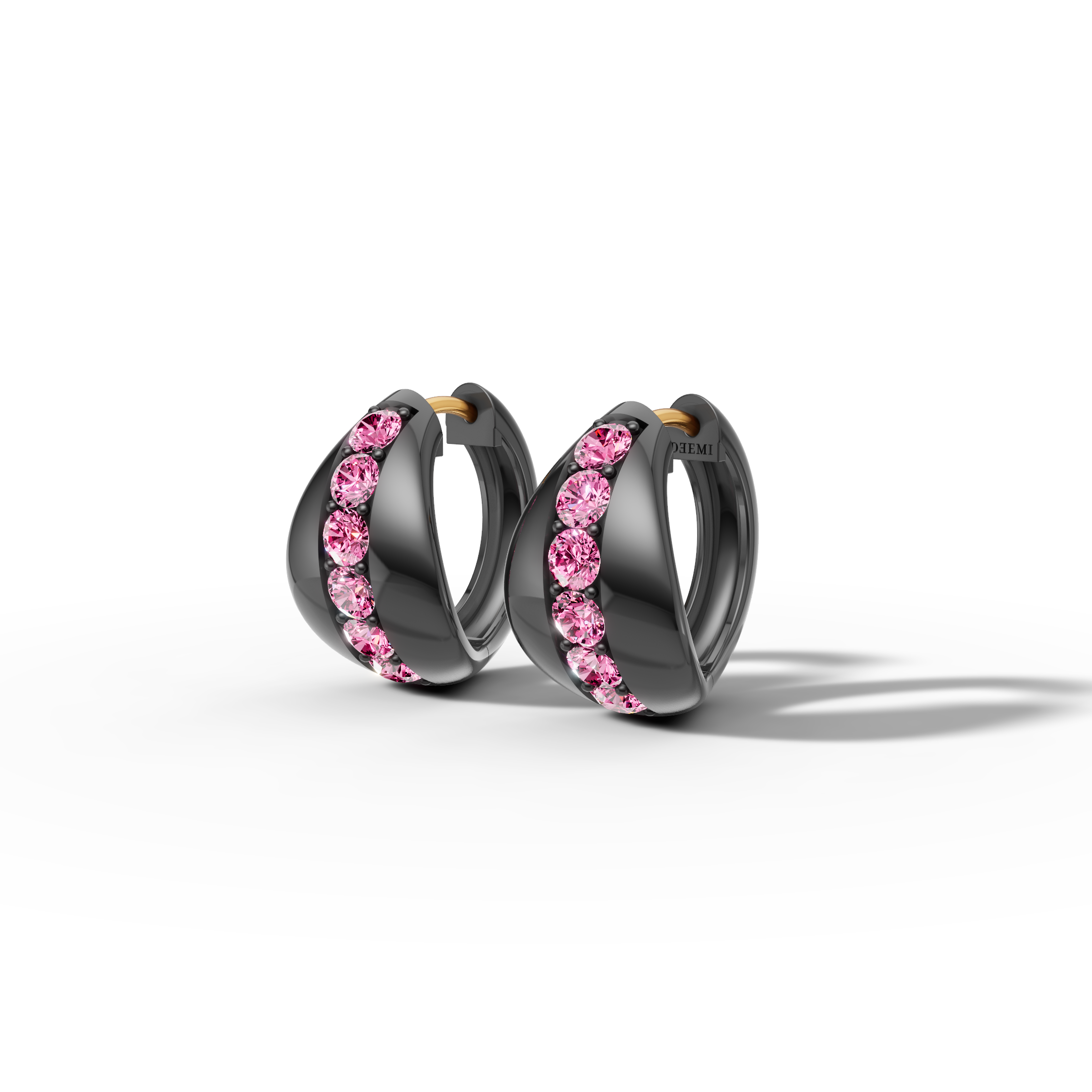 Splendore Pink Sapphire Huggie Hoops