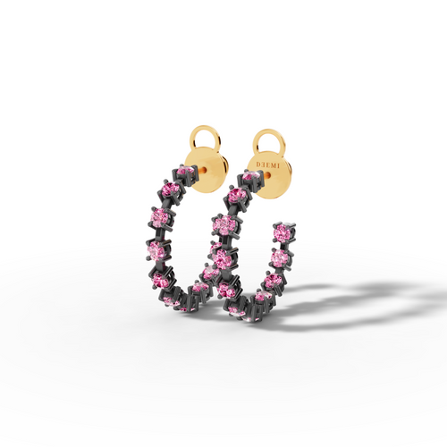 Amara Pink Sapphire Hoops