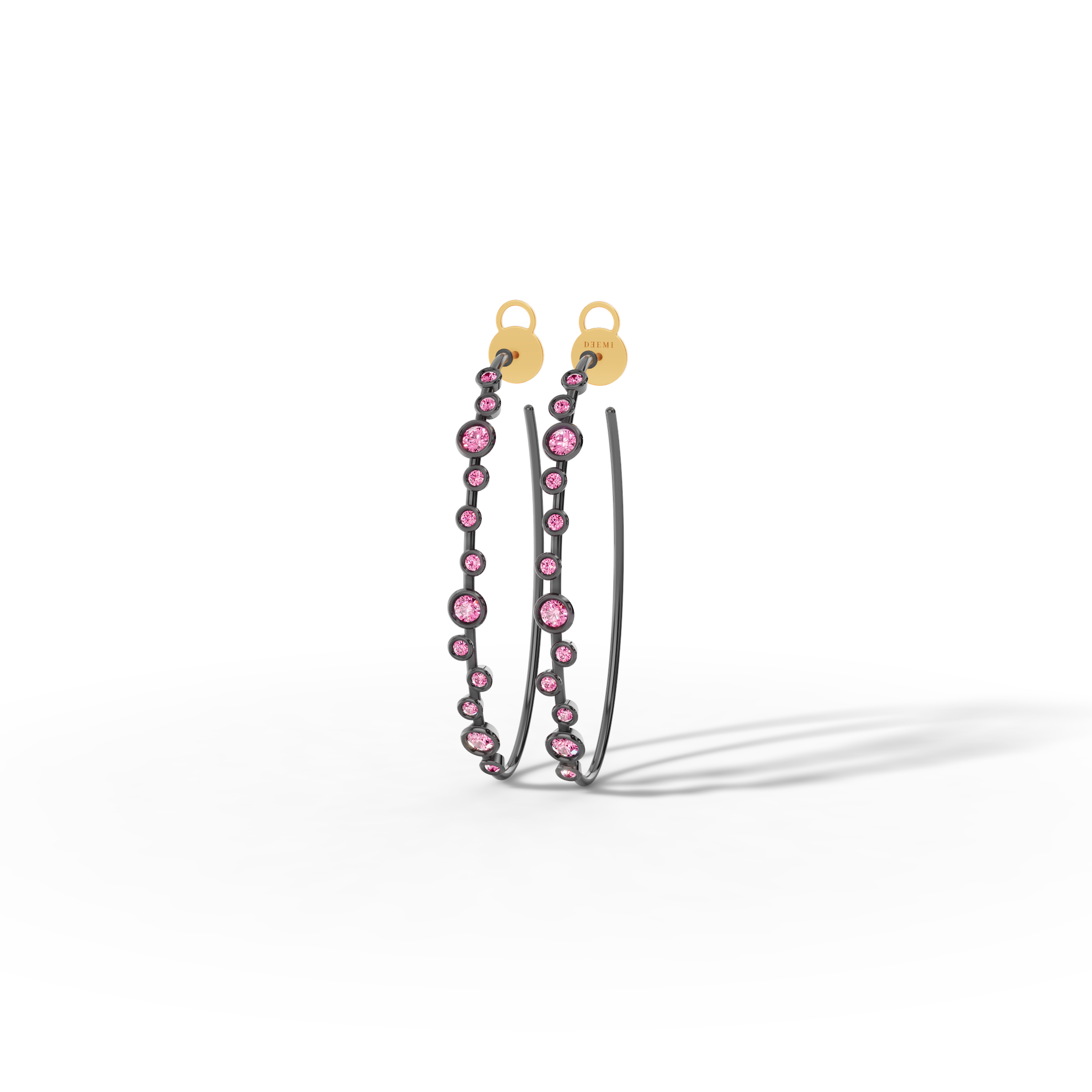 Luna Linea Pink Sapphire Hoops