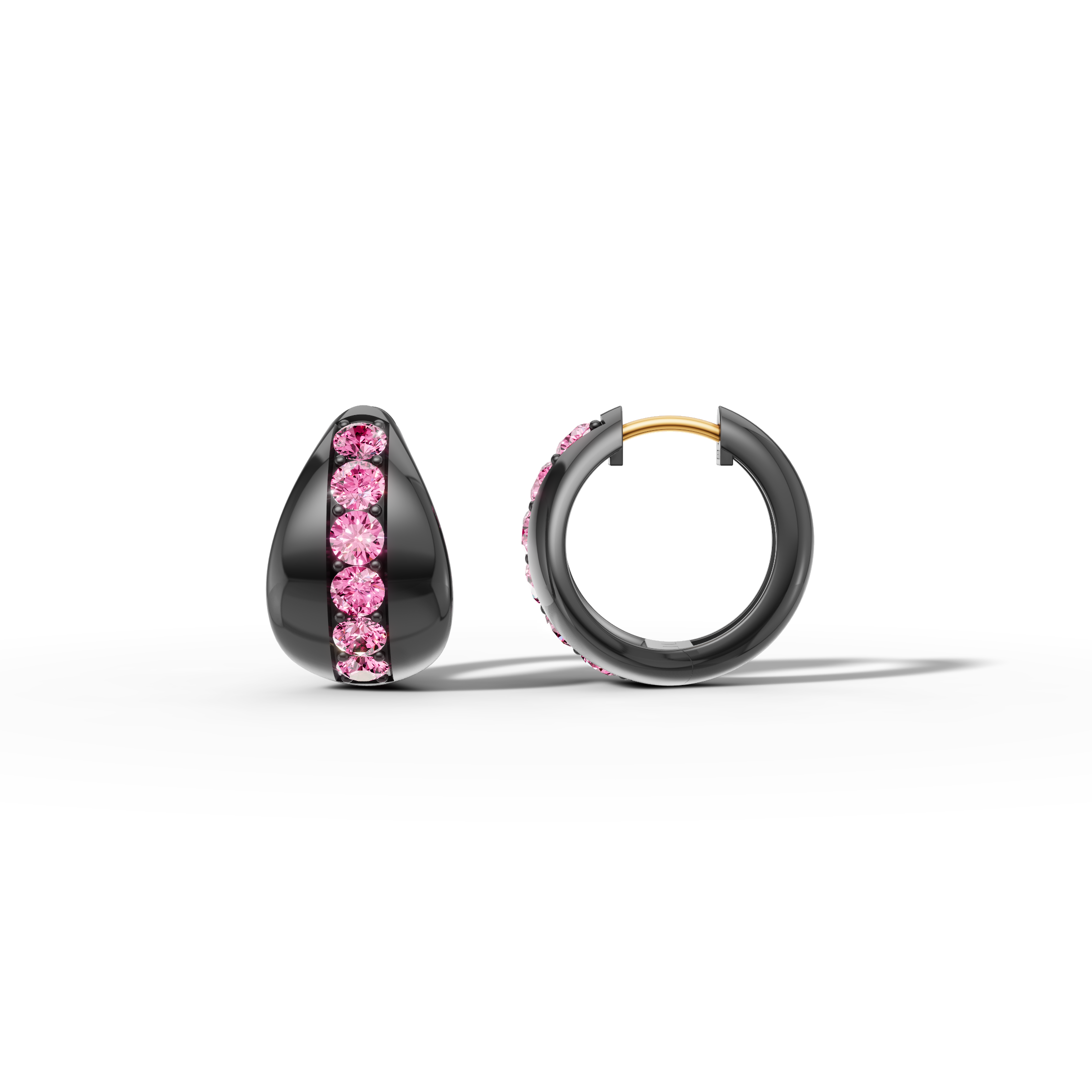 Splendore Pink Sapphire Huggie Hoops