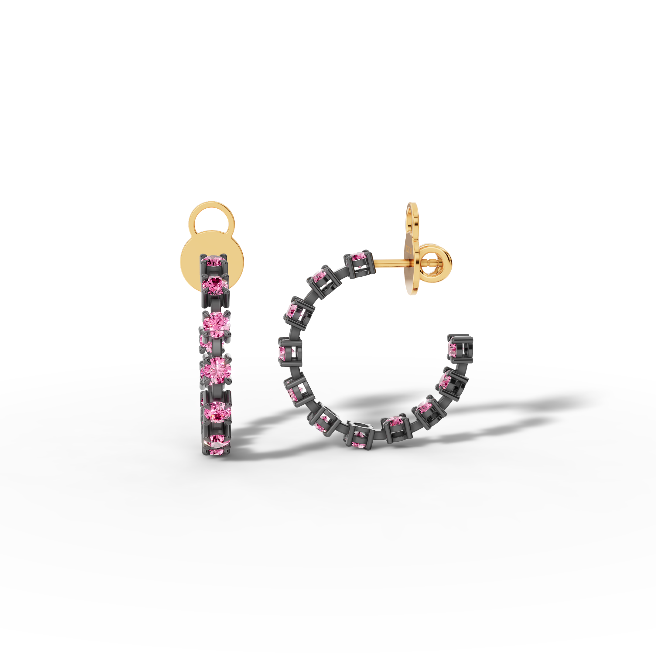 Amara Pink Sapphire Hoops