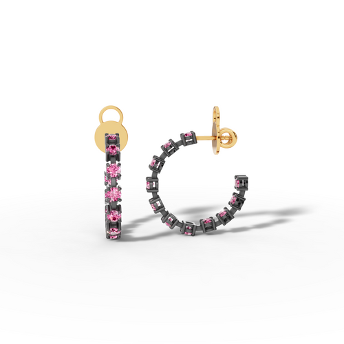 Amara Pink Sapphire Hoops