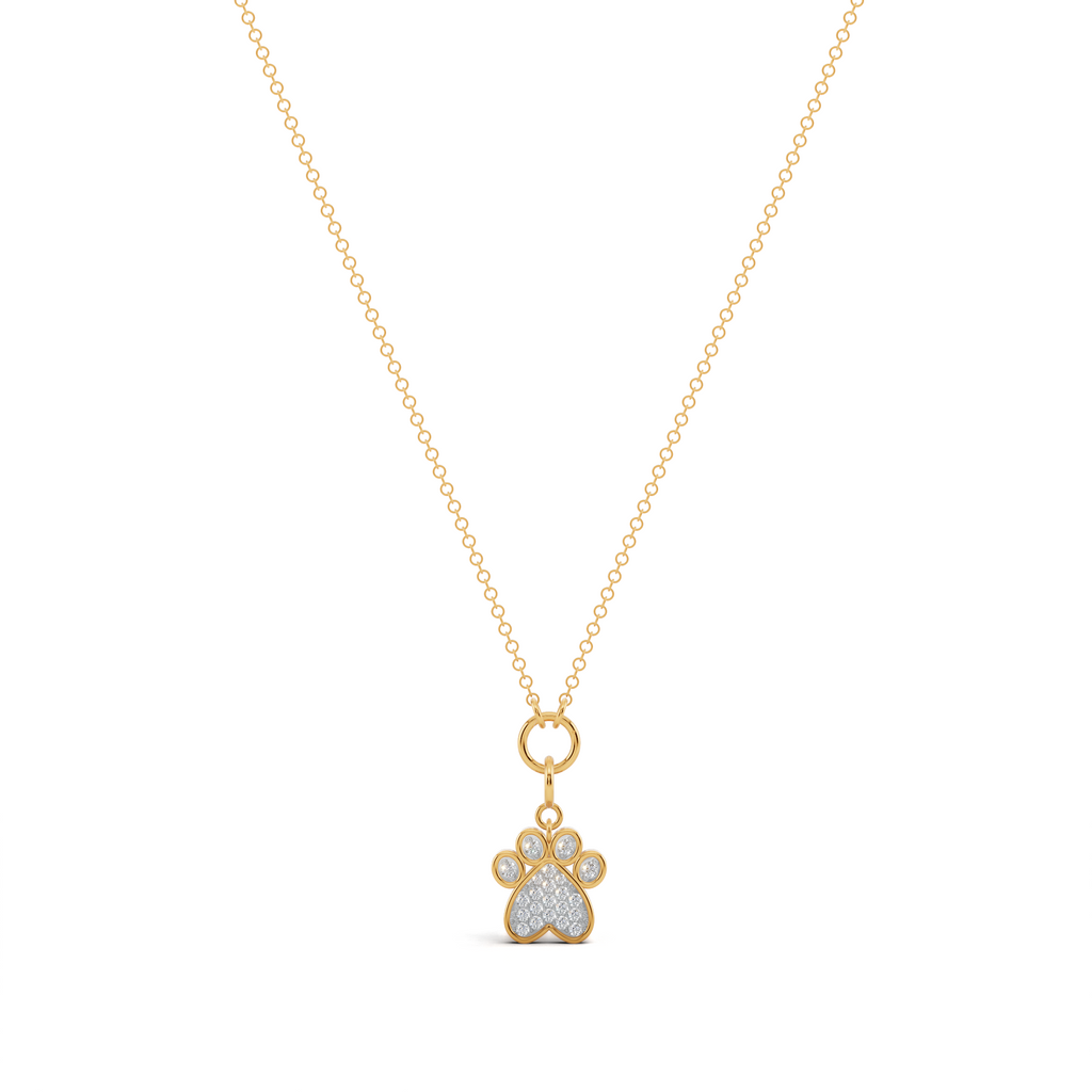 Radiant Dog Paw Print Charm